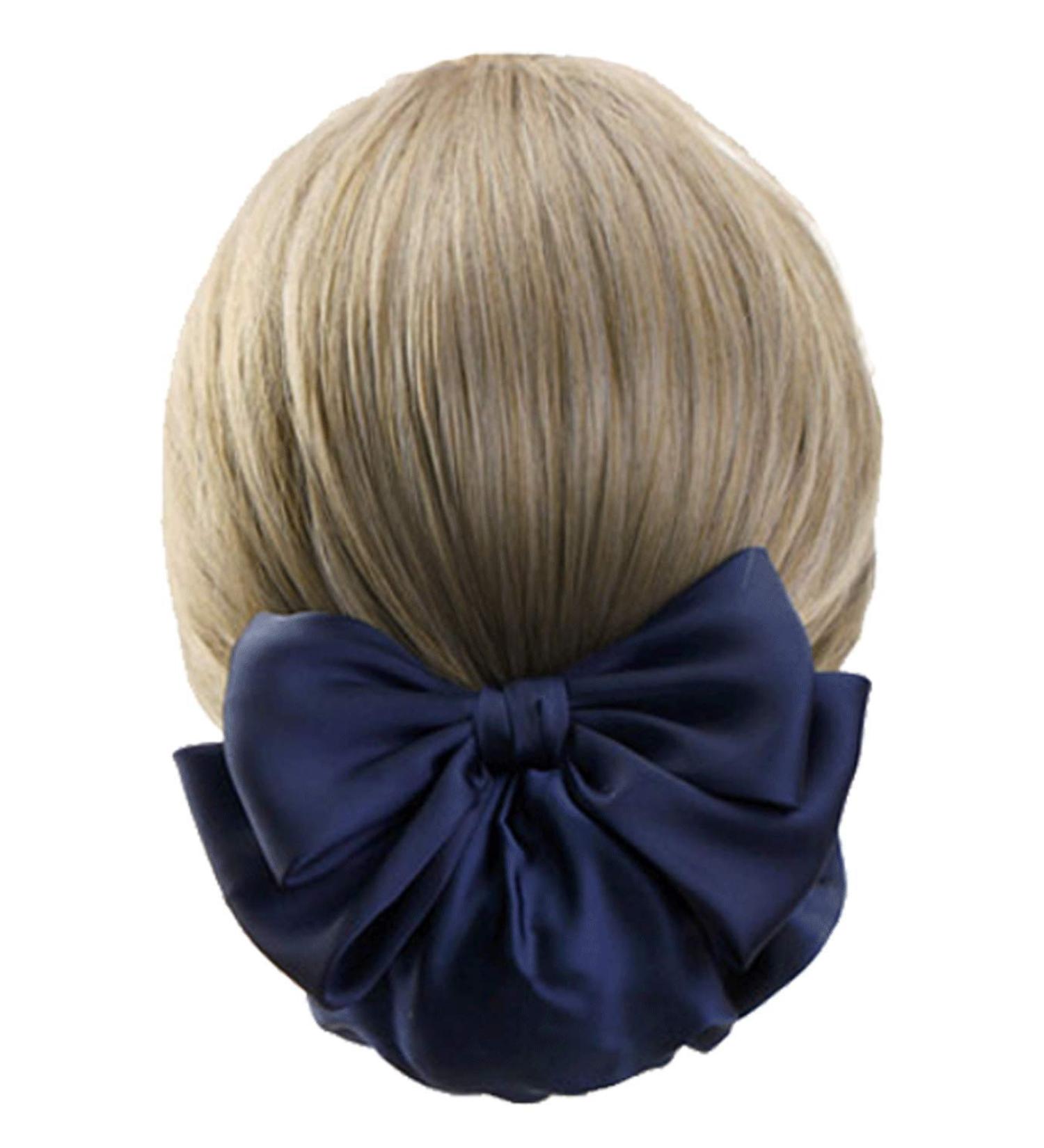Womens Hair Clip with Decorative Navy Blue Hair Net & Bow | Stylish Hair Accessories for All Occasions - Buy Online on GoSupps.com