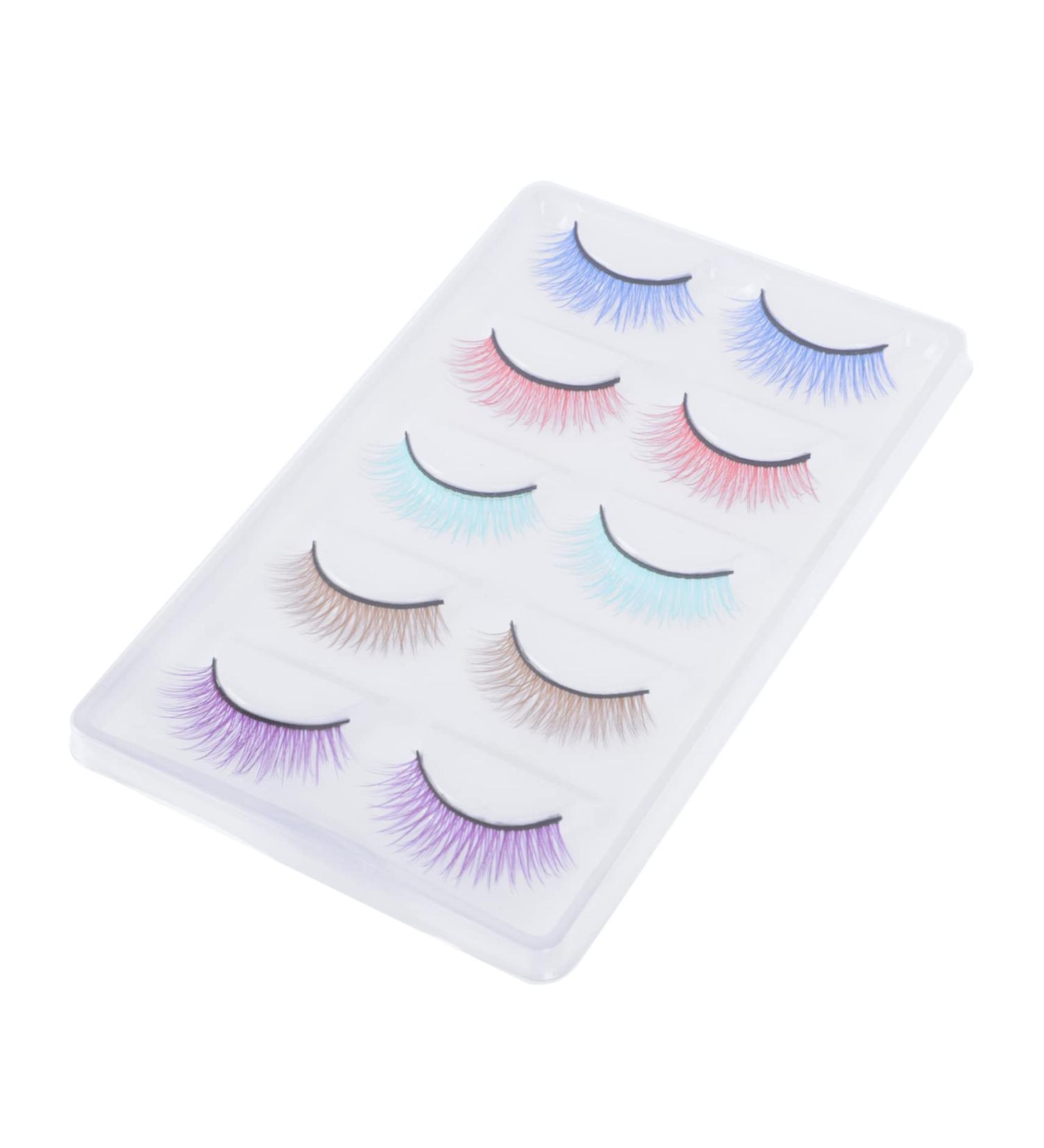 Beavorty 5pairs colored false eyelashes makeup eyelash Color Fiber Eyelash artificial eyelashes dramatic eyelashes Halloween Party Fake Eyelash eye lashes soft artificial fiber 3d cosmetic - Buy Online on GoSupps.com