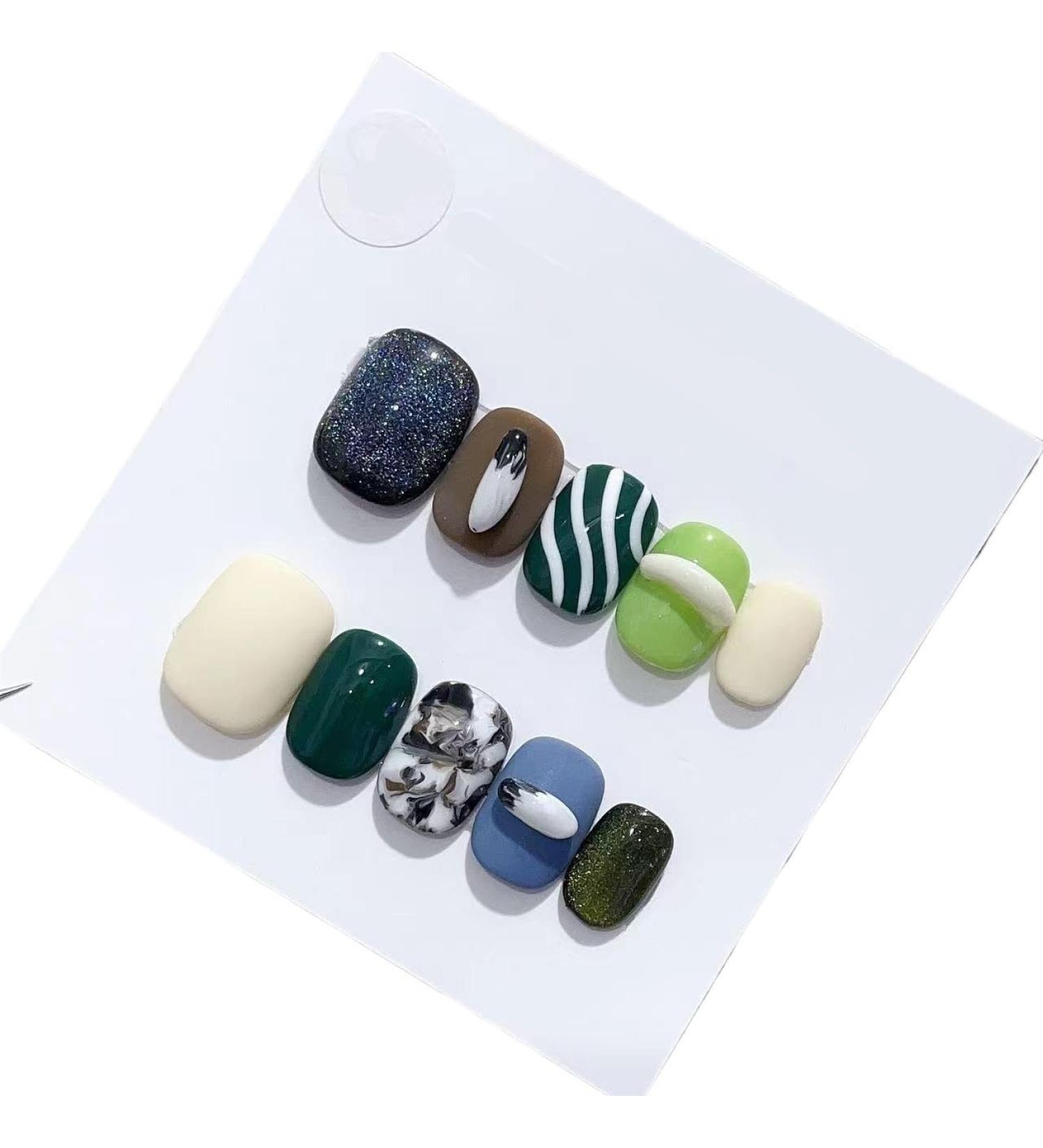 Handmade Long and Short Nail Patches for Artificial Nail Enhancement(Color:19514 Size:XS) - Buy Online on GoSupps.com