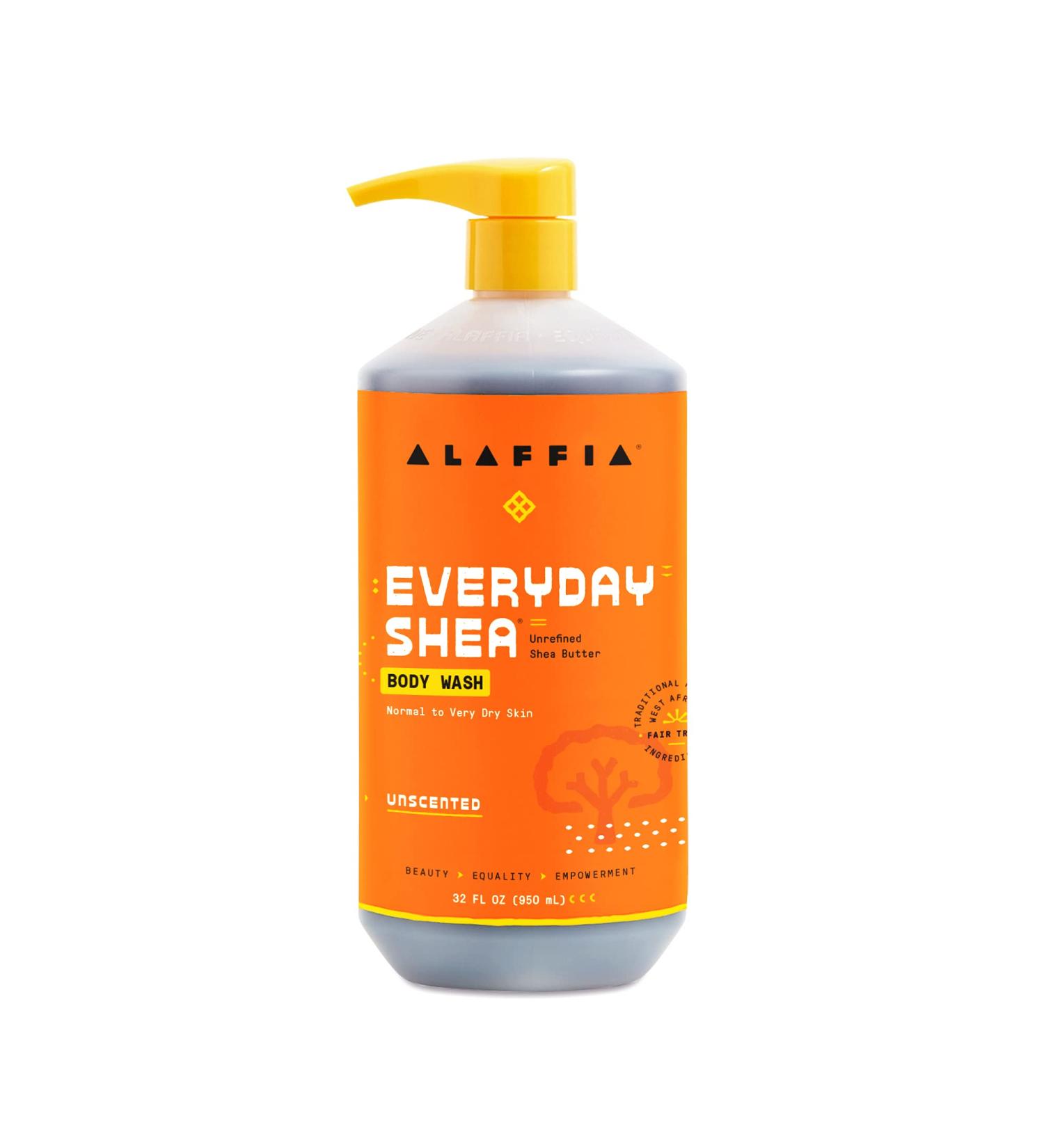 Shop Alaffia Everyday Shea Body Wash - Moisturizing, Unscented, Fair Trade, 32 Fl Oz - Buy Online on GoSupps.com