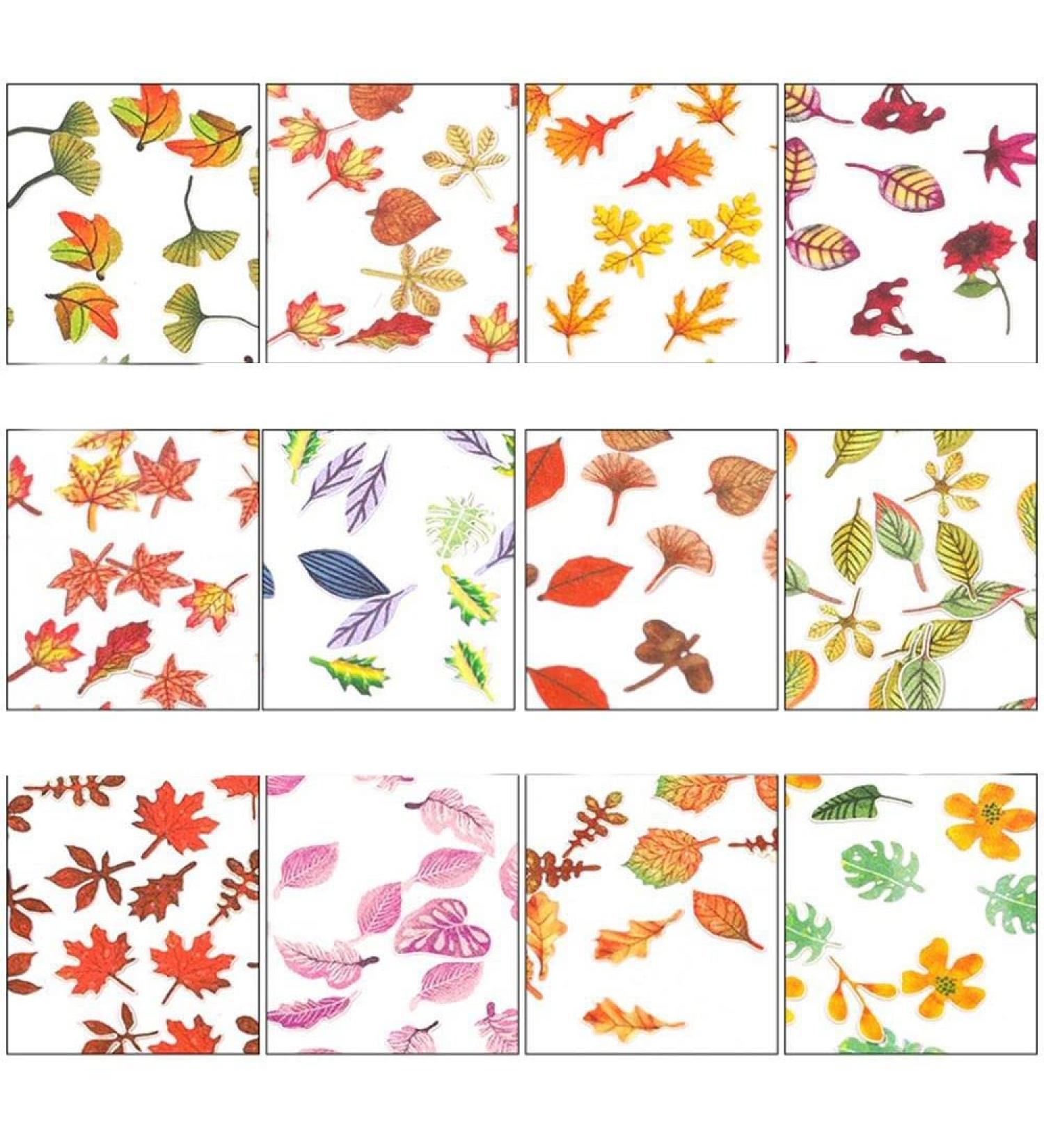 12 Boxes DIY Manicure Wood Pulp Flakes Simulation Leaf Autumn Nail Art Sequins Holographic Maple Leaves Nail Paillettes - Buy Online on GoSupps.com