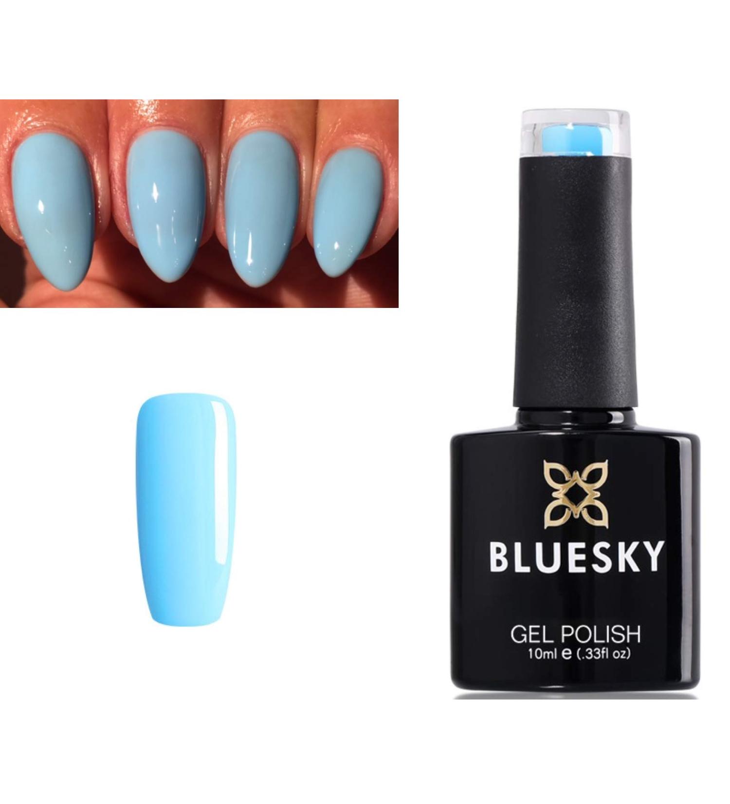 Bluesky BLUE LIGHT BLUE PALE BLUE CHOOSE YOUR BLUE Nail Gel Polish Exclusive (NEON 19 PACIFIC BLUE)