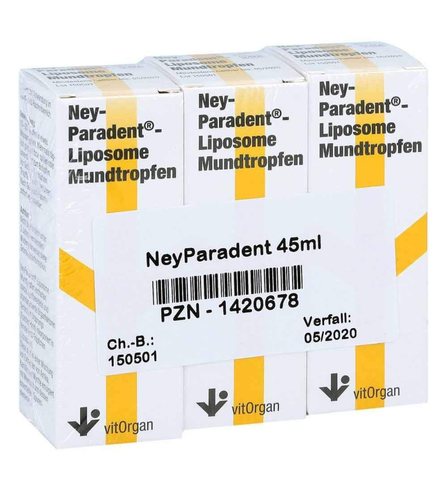 Neyparadent -liposome mouth drops biologically active against gum problems and for healthy oral mucosa and fresh breath with antibacterial formula and renewable effect - 45 ml solution
