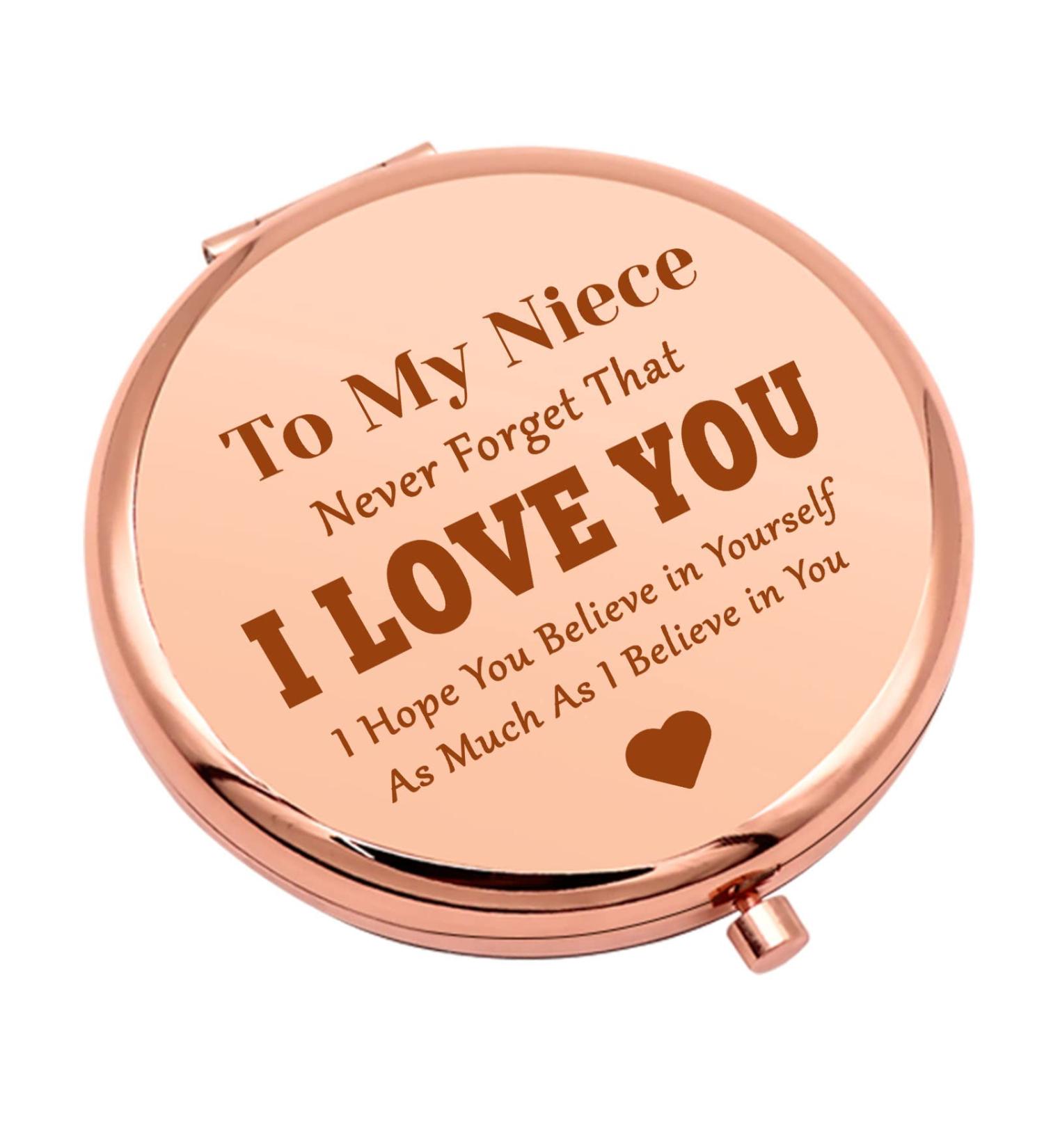 Niece Gifts - Compact Mirror for Encouragement | Inspirational Makeup Mirror for Birthday, Graduation, Christmas & Wedding - Buy Online on GoSupps.com
