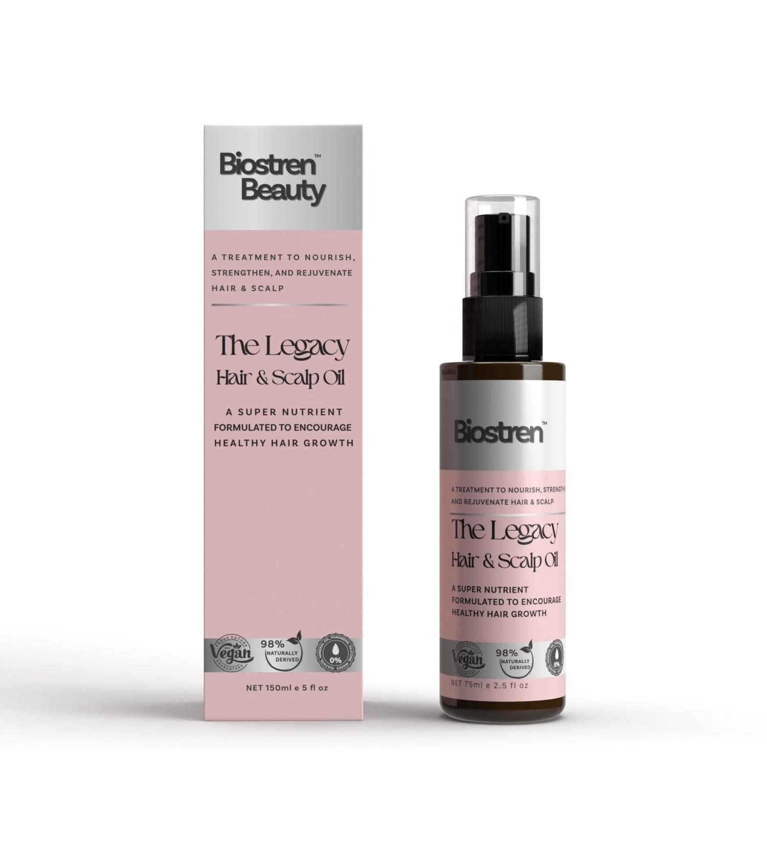 Biostren The Legacy Hair Growth Oil 5fl oz Scalp and Hair Care Oil Natural Hair Growth Oil with Botanical Oils Rosemary Vitamin E Pre-Wash Hair Growth Treatment for Thinning Dry Damaged Hair - Buy Online on GoSupps.com