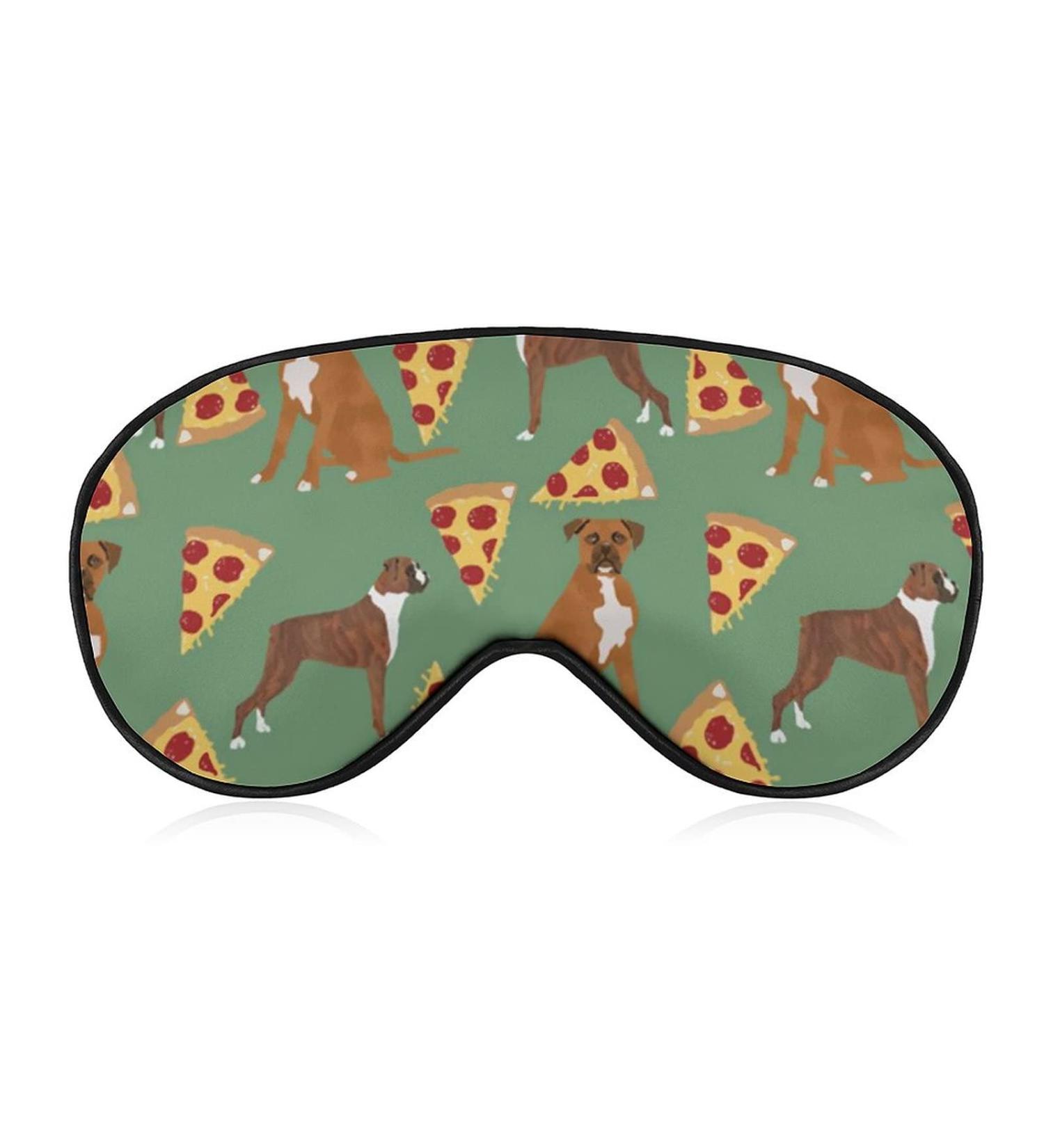 Boxer Dog Pizza Sleep Mask - FunnyStar Soft Eye Cover for Sleeping with Adjustable Strap - Buy Online on GoSupps.com