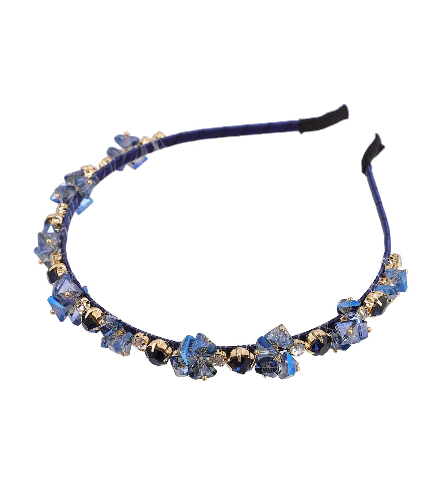 FRCOLOR Diamond Headpiece Rhinestone Hairband Sparkling Flower Hairbands Jewelry Fashion Beaded Headbands Women Hair Accessory Braide Hair Hoop Blue Blue Tiara - Buy Online on GoSupps.com