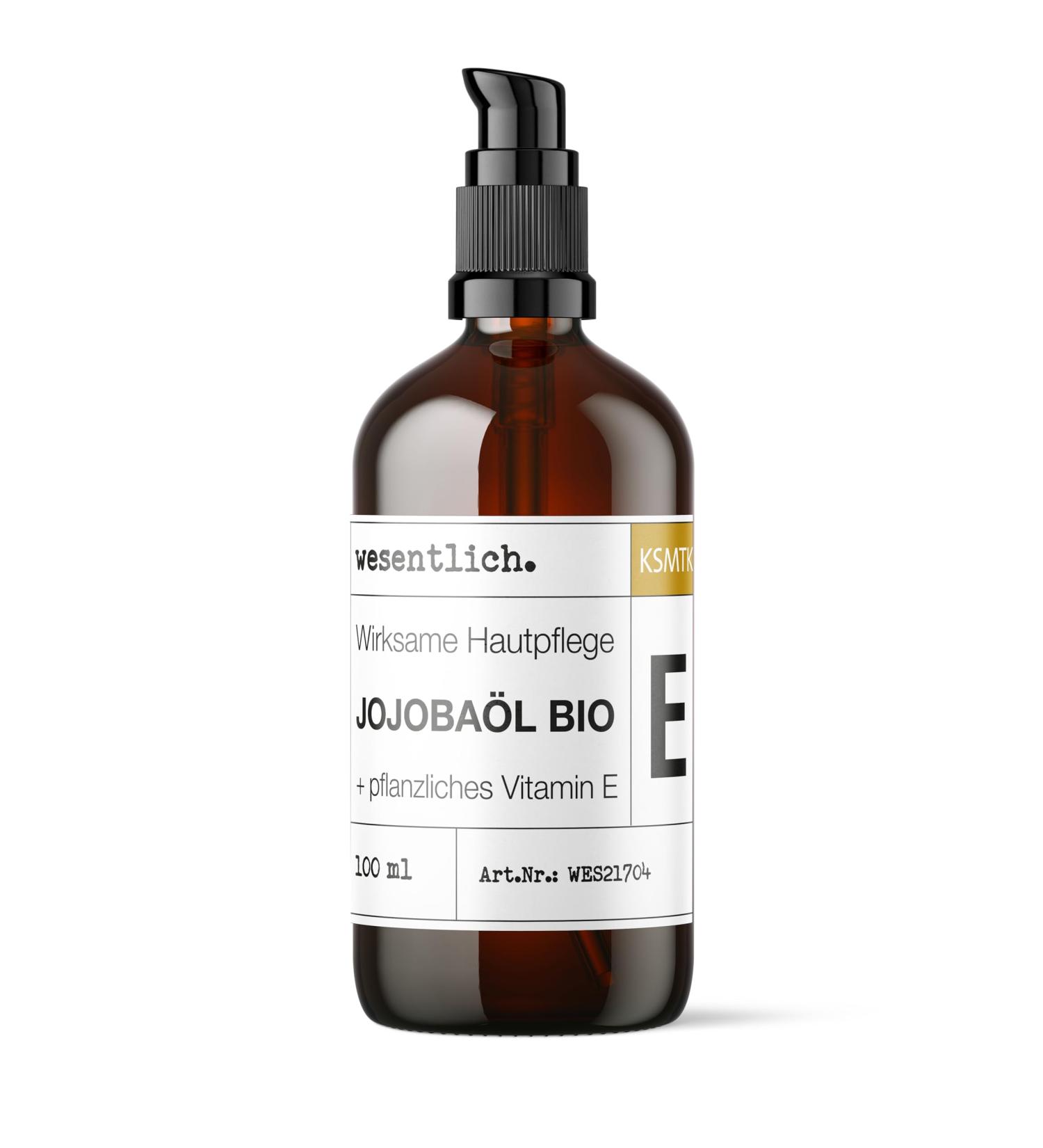 essential Jojoba oil organic + vitamin E 100 ml 100 natural pure from wesentlich with dispenser - Buy Online on GoSupps.com