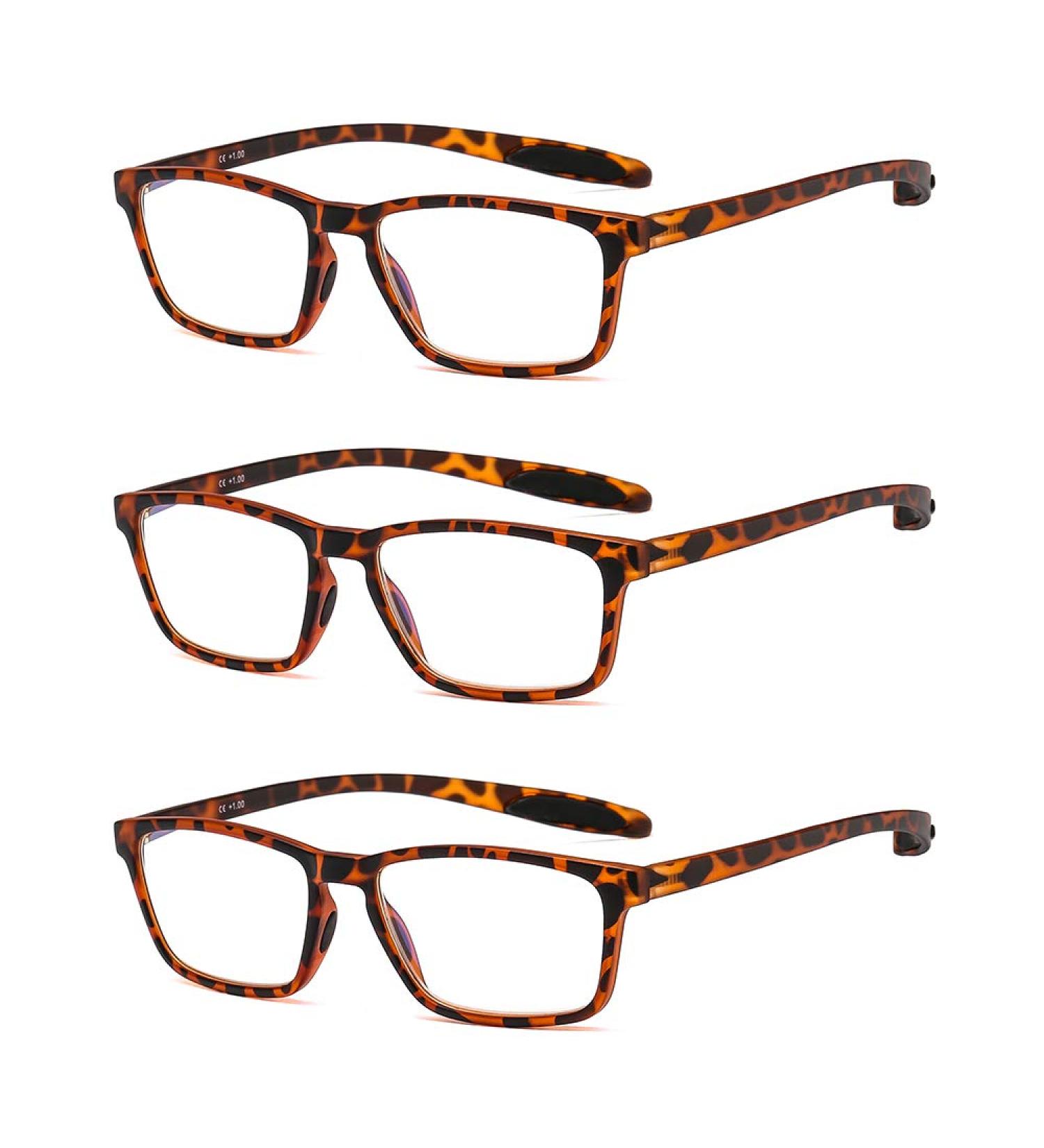 SUERTREE 3 Pack Blue Light Filter Reading Glasses - TR90 Frame UV Protection Ideal for PC & Gaming 3.0x Magnification Stylish Leopard Design for Men & Women - Buy Online on GoSupps.com