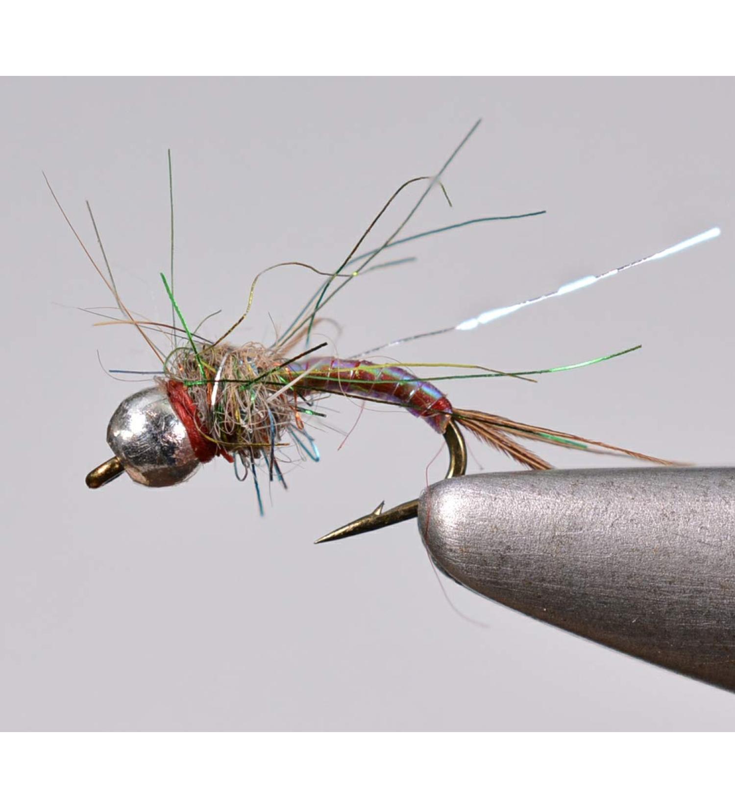 Region Fishing Tungsten Bead Rainbow Warrior Midge Nymph Fly | 12 Flies | Mustad Signature Hooks Assortment