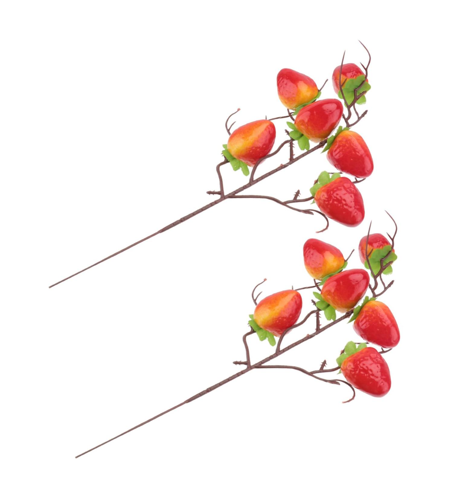 ABOOFAN 2pcs Strawberry Cuttings Bed Room Decor Decoration for Bedroom Artificial Fruit Decoration Holiday Function Decoration Home Decor Plant Decor Simulation Strawberry Picks Household - Buy Online on GoSupps.com