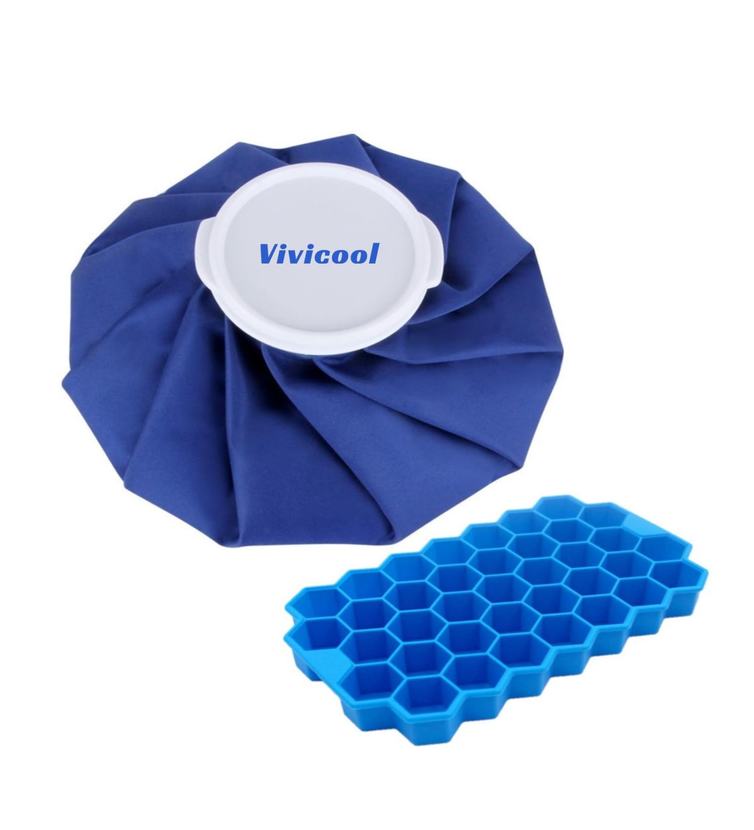 Vivicool Ice Cream Bag for Injuries - Reusable Heat & Cold Therapy | Pain Relief Cooling Bag & Hot Water Bag | 11 Inch with Ice Cube Bowl - Buy Online on GoSupps.com