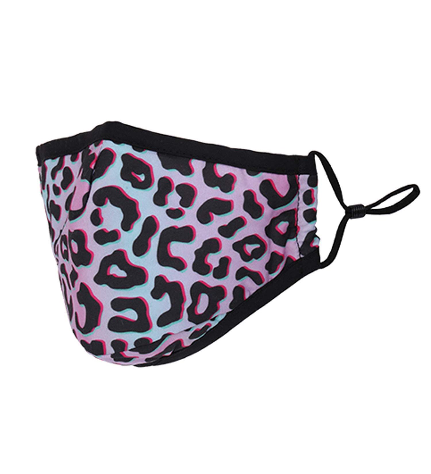 Washable Reusable 3-Layer Cotton Cloth Mask - Grey Leopard Print | One Size Fits Most | Eco-Friendly Face Covering - Buy Online on GoSupps.com
