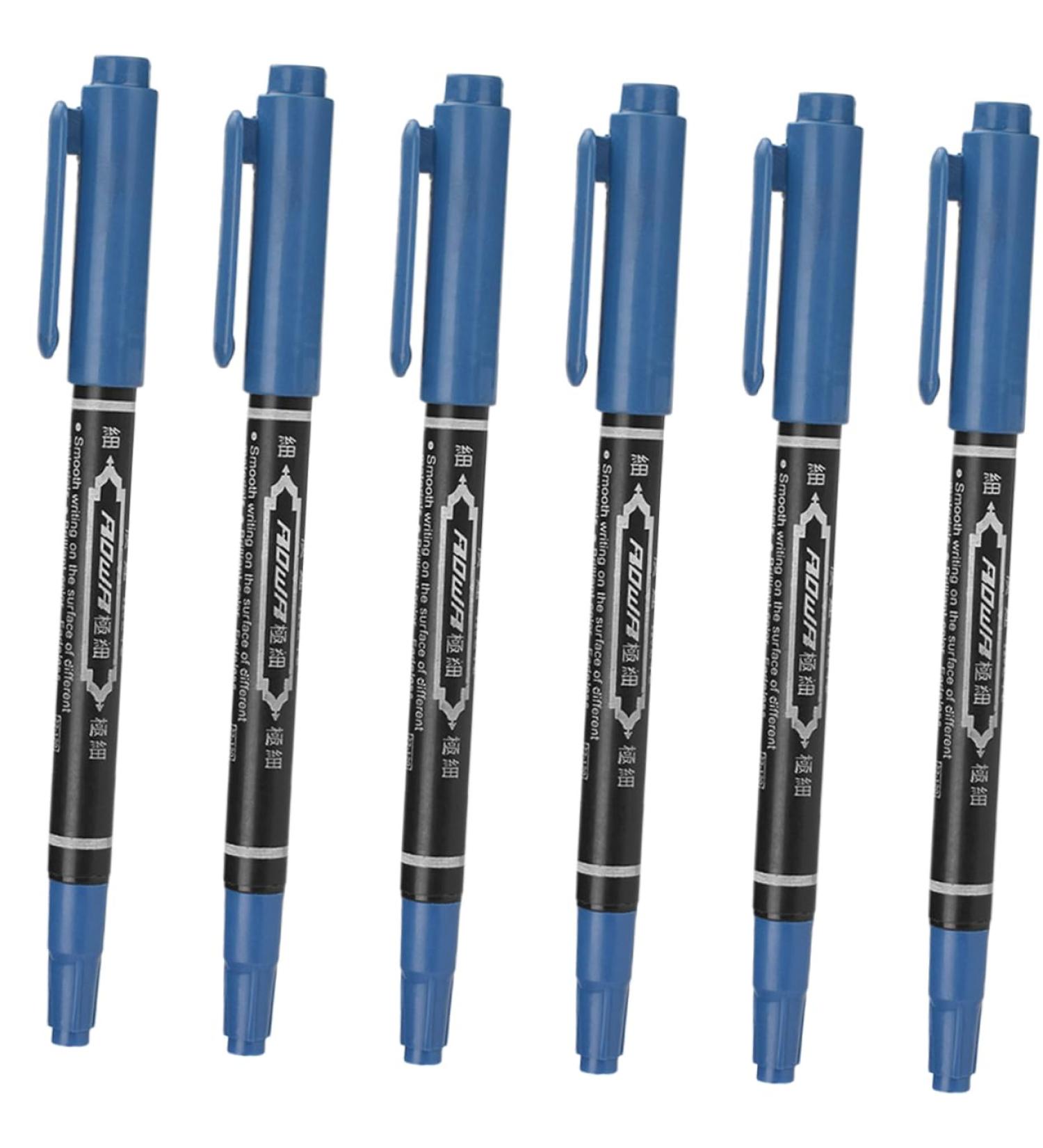 Beavorty 6pcs Eyebrow Marker Pen White Piercing Marking Pen Waterproof Makeup Maker Writing Brush Body 13.9x1.8cm Blue - Buy Online on GoSupps.com