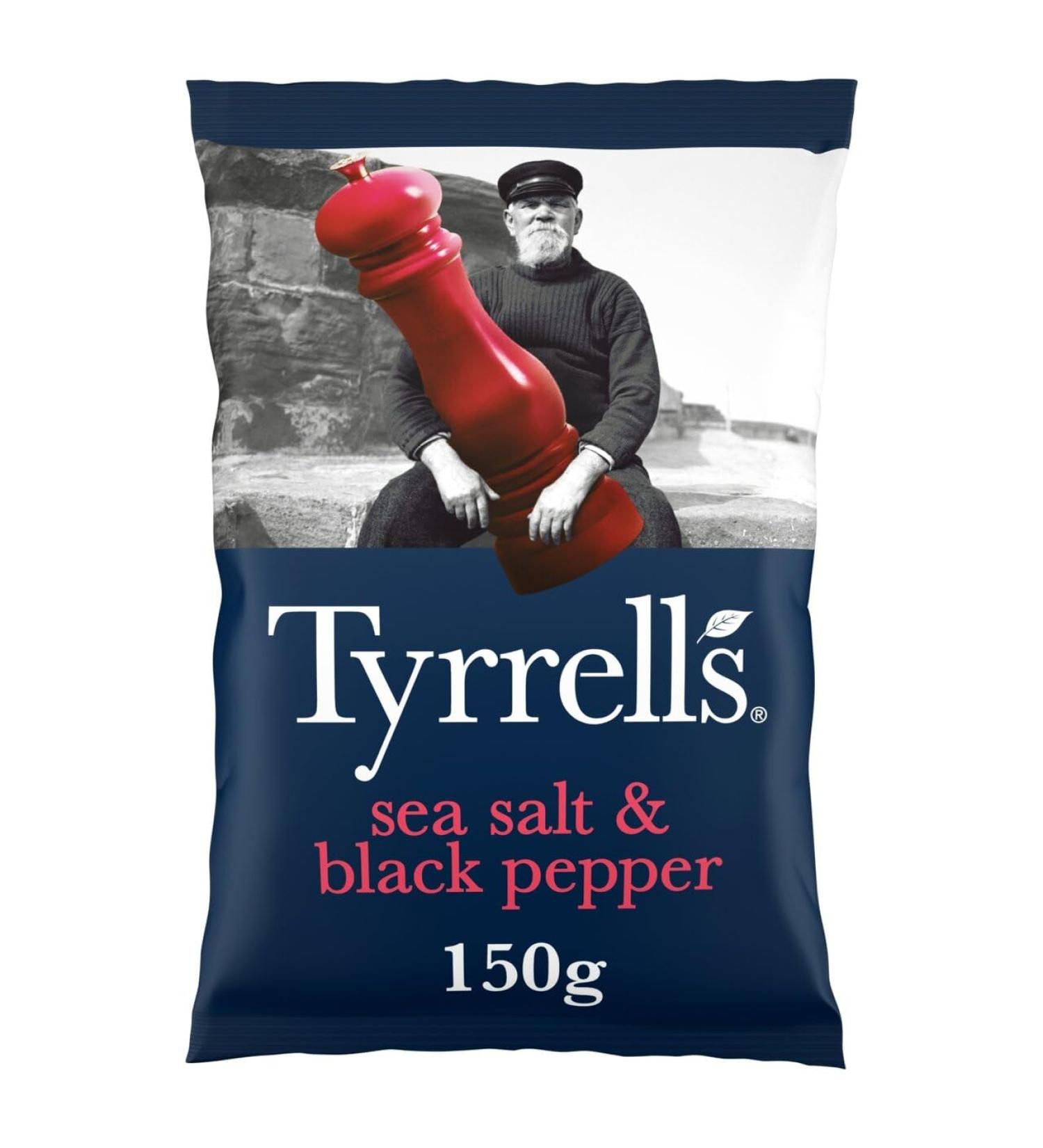 Tyrrells Sea Salt & Black Pepper 150g - Buy Online on GoSupps.com