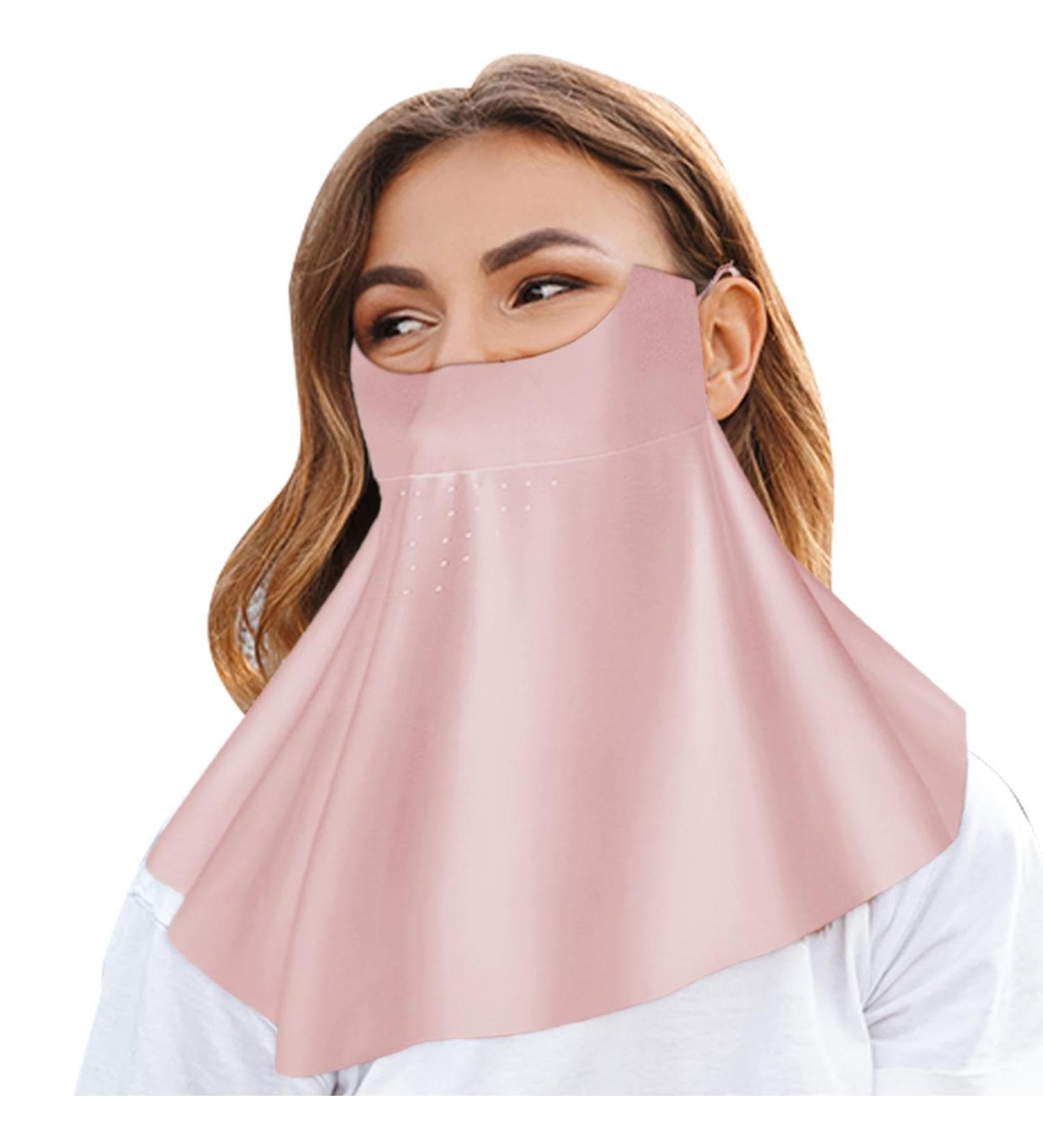 Sun Protection Masque Neck Gaiter Sun Masque Sun Face Cover Breathable Full Face Shield Face Scarf Cover Cooling Sunscreen Masque for Men Women Pink - Buy Online on GoSupps.com