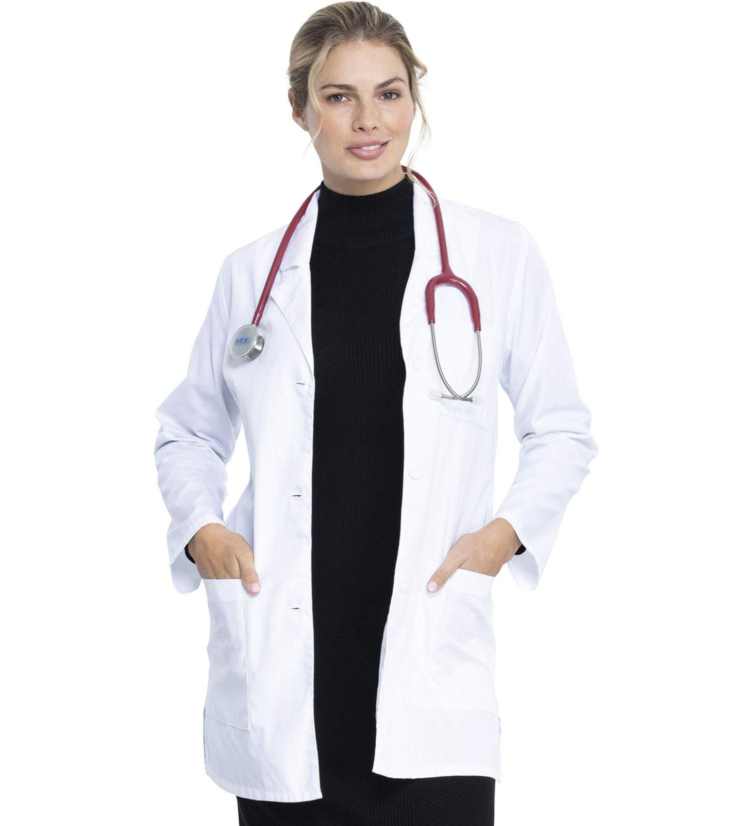 Dickies EDS Professional Women Scrubs Lab Coat 32 - White - Size Medium | 84400 - Buy Online on GoSupps.com