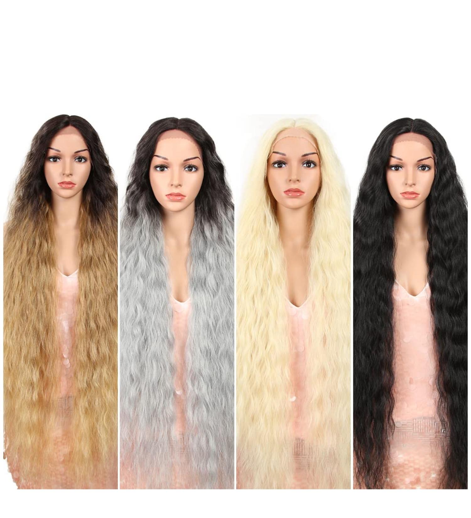 41 Inch Style Icon Lace Front Wavy Synthetic Wig with Baby Hair - 130% Density (1B) - Buy Online on GoSupps.com