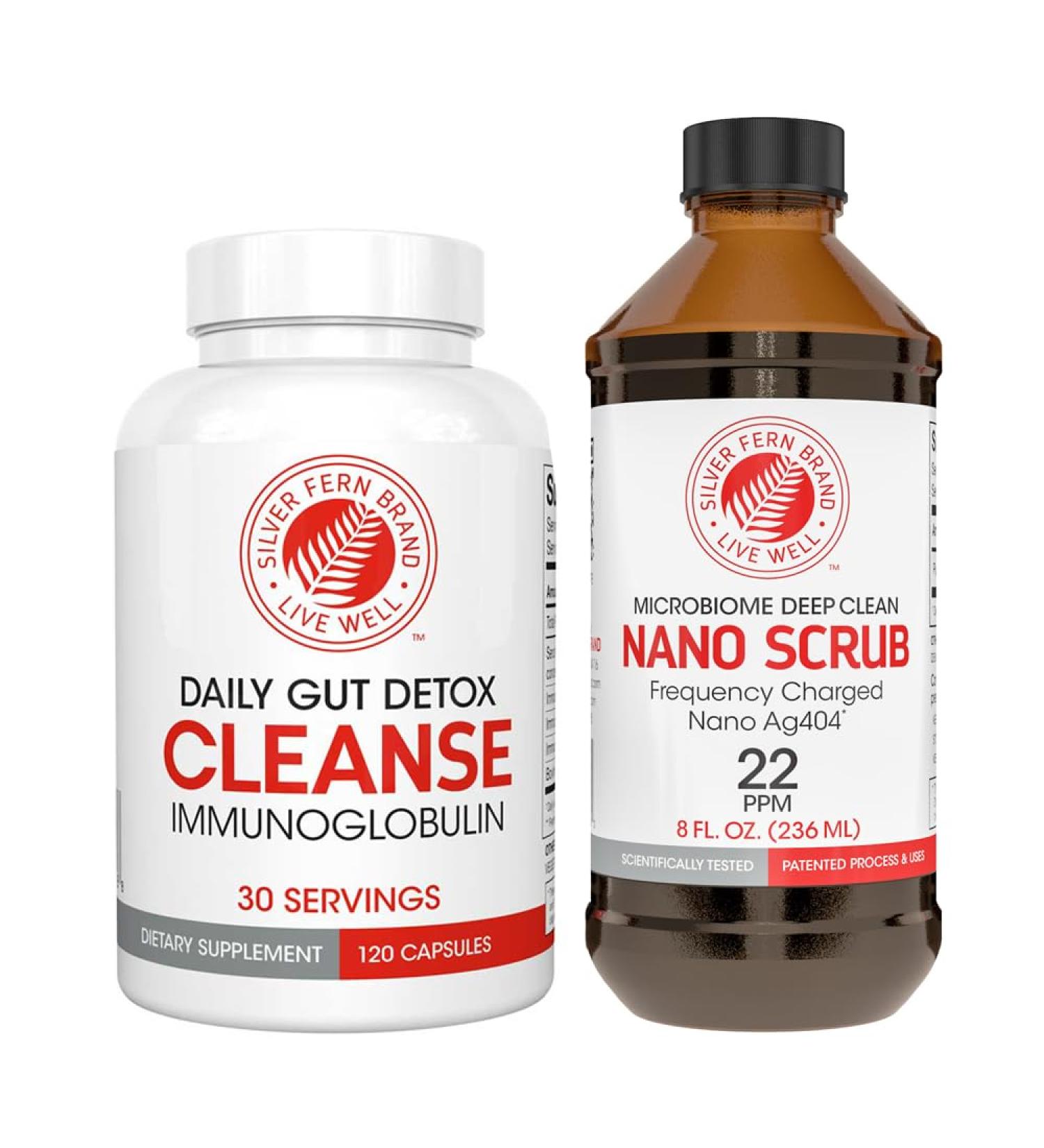 Silver Fern Brand Ultimate Clean-Up Kit - Mild Issues - Cleanse Capsules & Nano Scrub Liquid I Kit 30 Day Supply No Gluten No Dairy Made in USA Mild Issues Clean-Up Kit - 1 Kit - 30 Day Supply - Buy Online on GoSupps.com