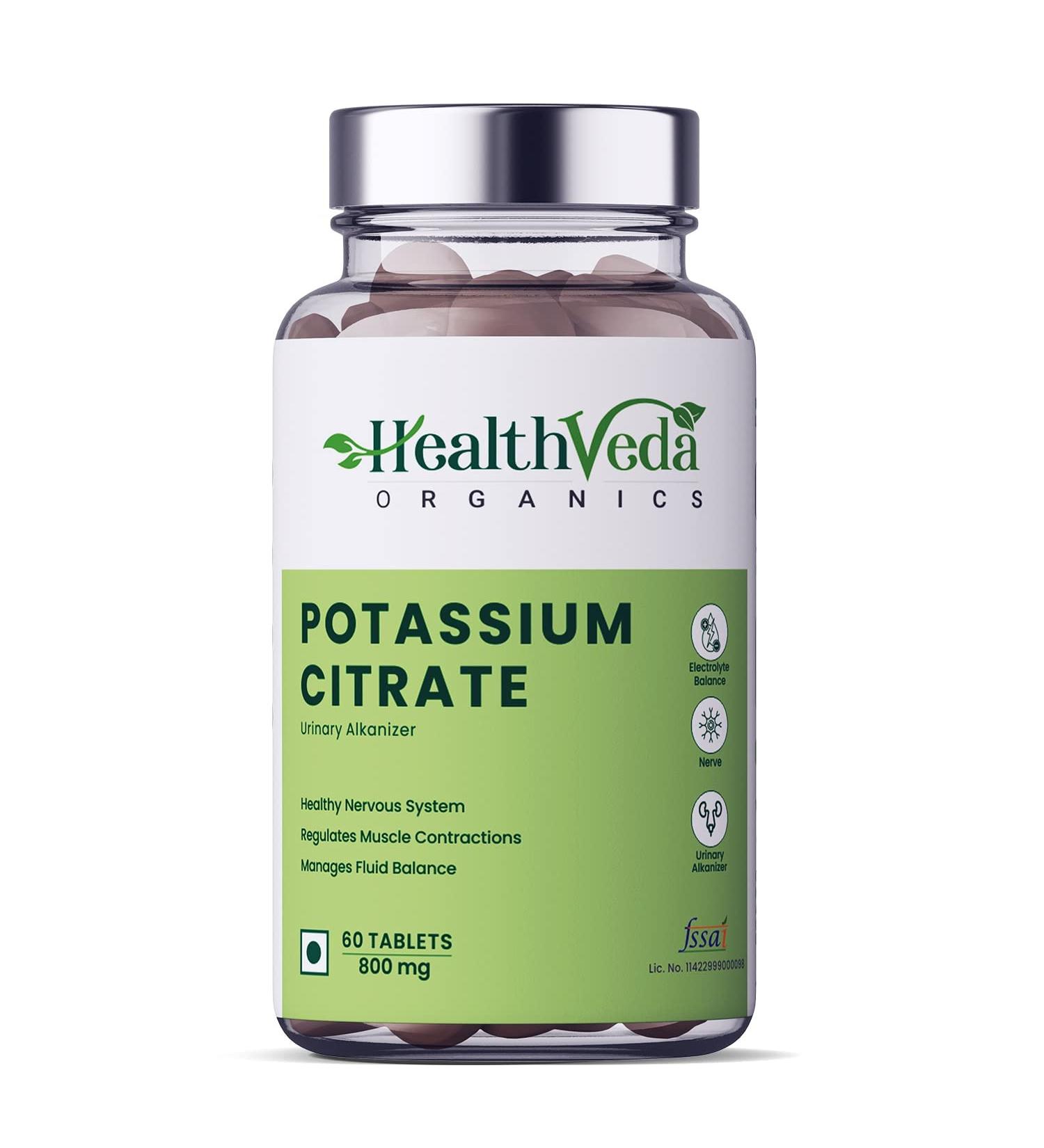 Nutranix DKM Organics Potassium Citrate 800mg - 60 Veg Tablets - Supports Nerve, Muscle, Joint, and Bone Health - Helps Manage Electrolyte Balance - for Men & Women - Buy Online on GoSupps.com