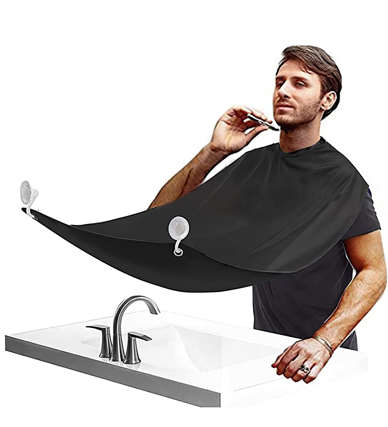 Beard Catcher Apron & Trimmer Tool - Grooming Cape for Men with Suction Cups | Perfect Beard Hair Care - Buy Online on GoSupps.com