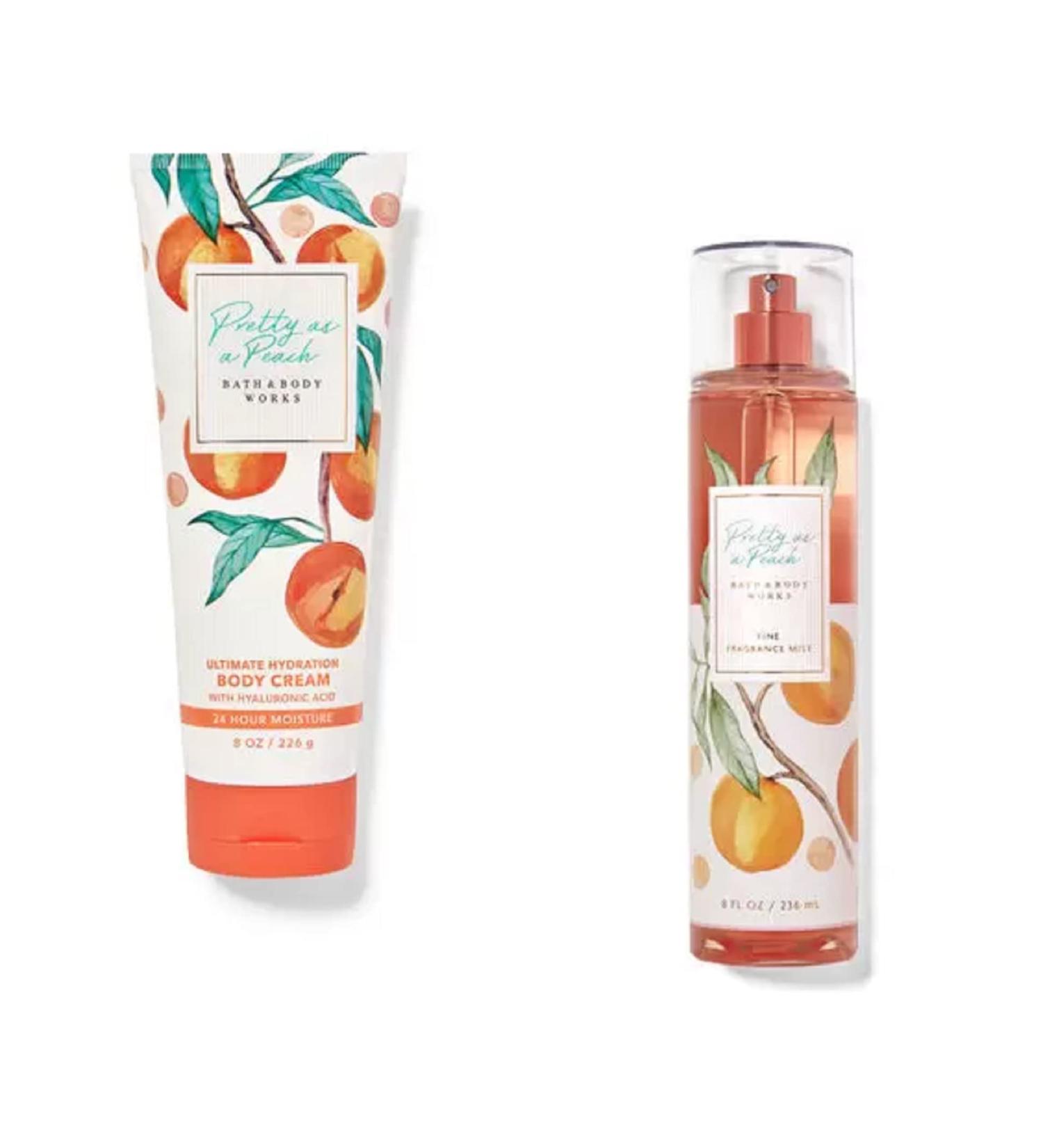 Bath & Body Works Signature Collection Pretty as a Peach Gift Set - Fragrance Mist & Body Cream - Buy Online on GoSupps.com
