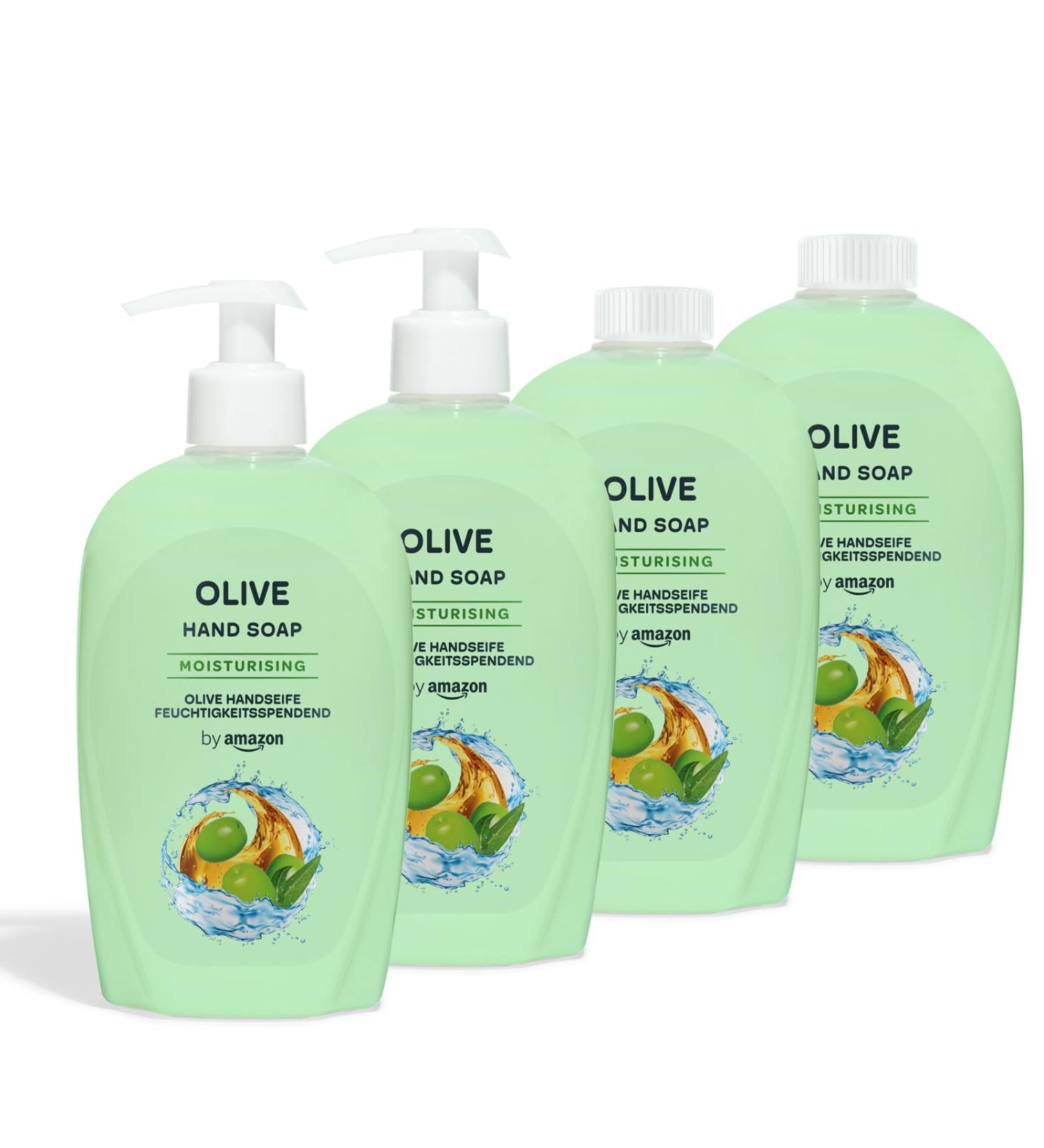 Buy By Amazon Olive Hand Soap | 4 x 500 ml | Nourishing & Moisturizing | Free International Shipping - Buy Online on GoSupps.com