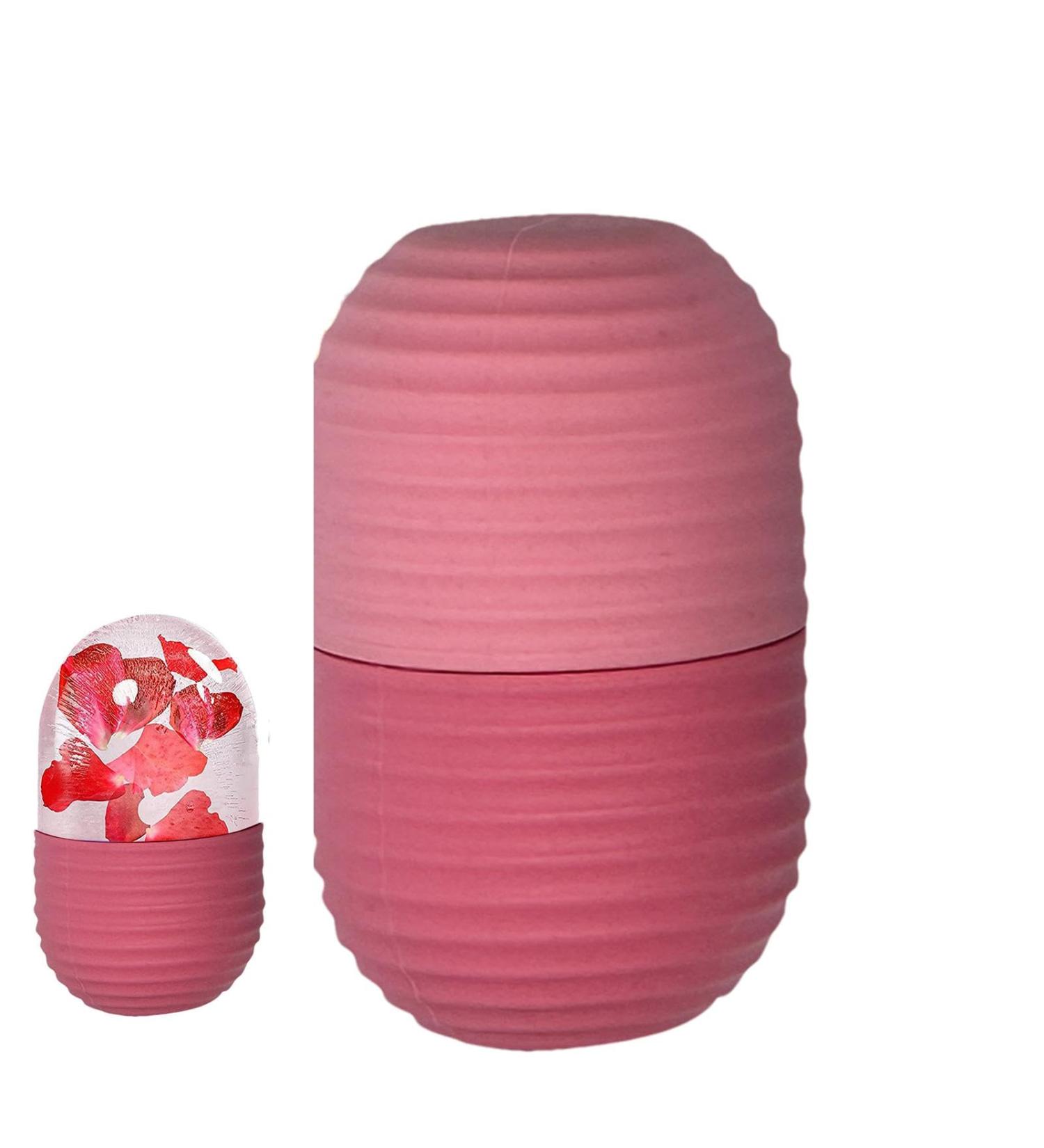 Ice Cube Roller Massager for Face - Reusable Silicone Ice Tray Mold | Reduce Puffiness & Shrink Pores - Beauty & Skin Care Tool in Pink - Buy Online on GoSupps.com