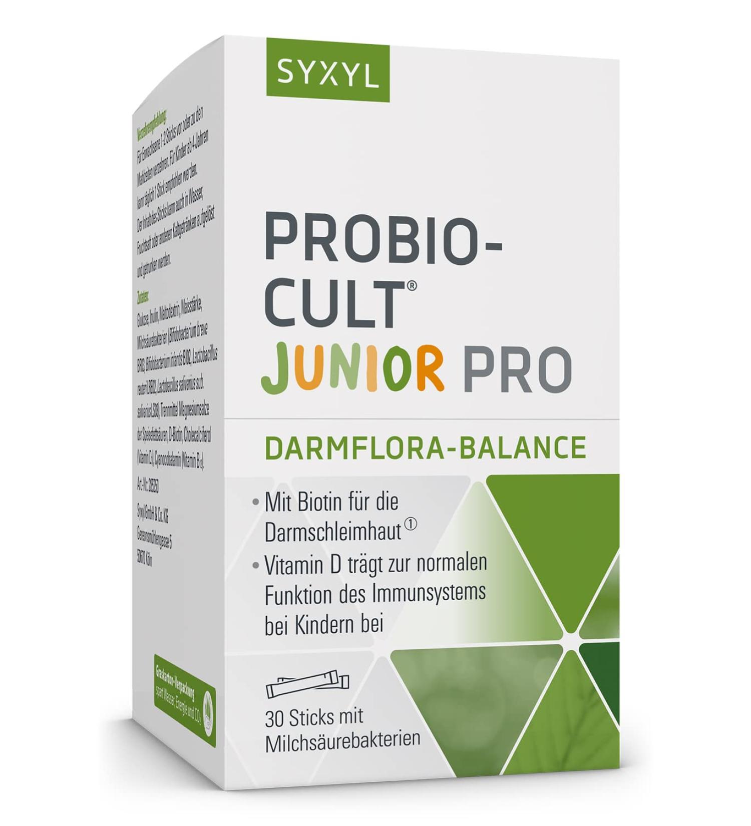 Syxyl ProBio-Cult Junior | Nutritional Supplement for Intestinal Care | 30 Sticks with Lactic Acid Bacteria Biotin & Vitamins for Kids & Adults - Shop Internationally - Buy Online on GoSupps.com