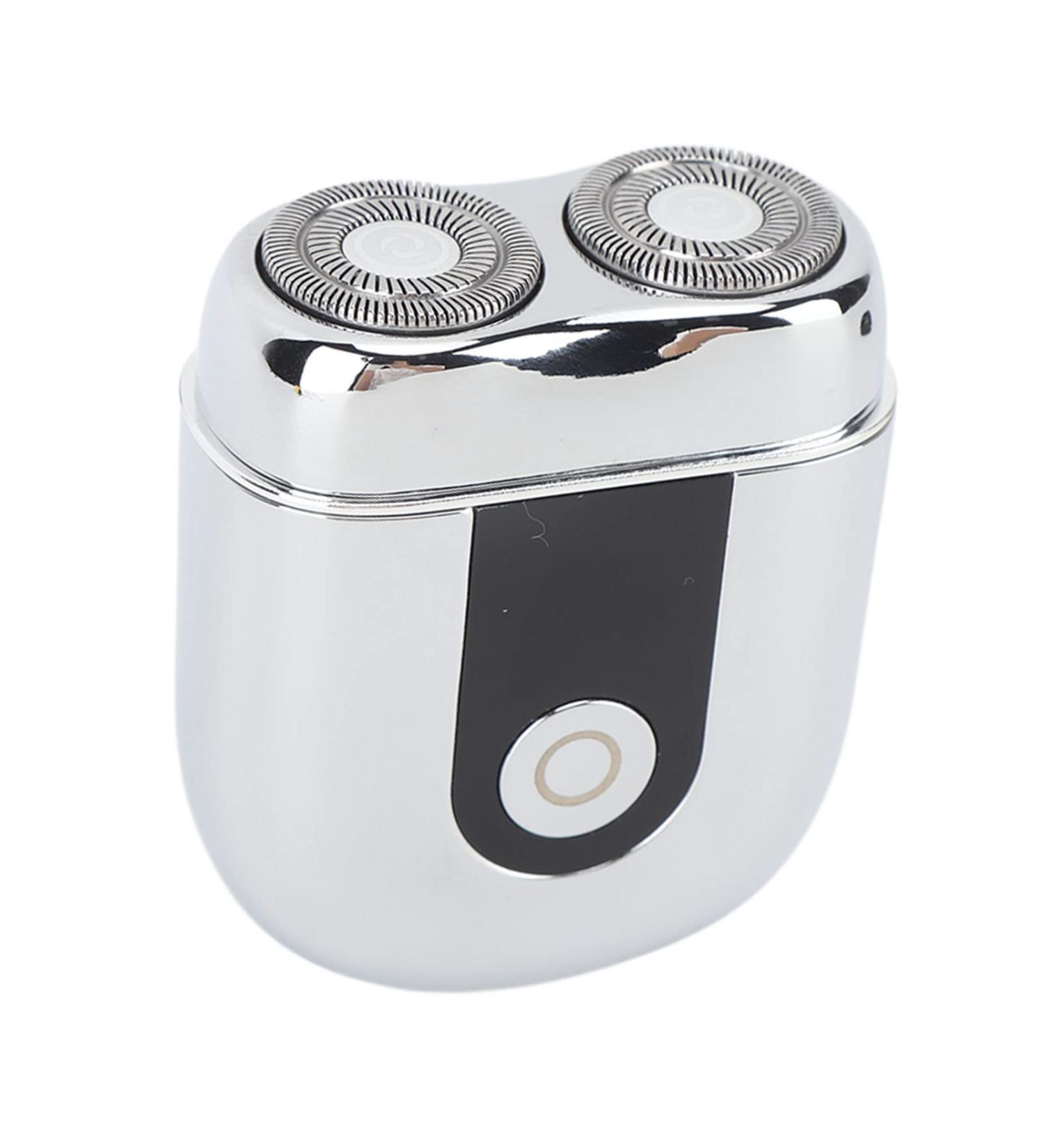 Mini Electric Beard Trimmer for Travel | Type-C Double Head | Silver - Stylish & Portable Grooming Solution - Buy Online on GoSupps.com