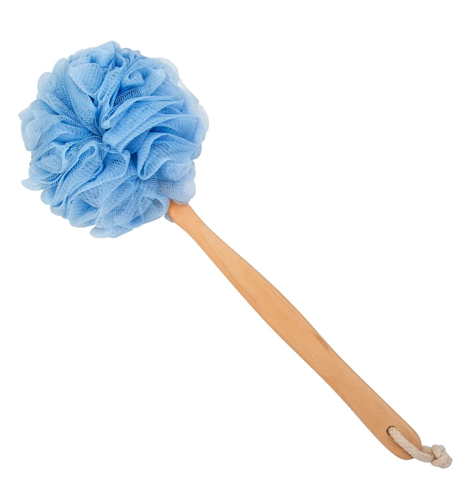 Arswin Loofah Back Scrubber for Shower | Long Handle Bath Sponge | Exfoliating Luffa Pouf on a Stick | Soft Nylon Mesh Cleaner | Women & Men | Blue - Buy Online on GoSupps.com