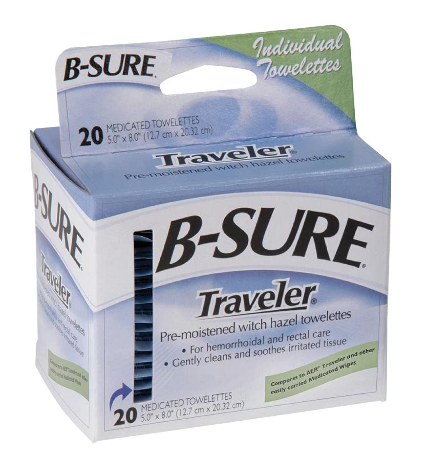 B-Sure Traveler Witch Hazel Towelette - Convenient and Refreshing On-the-Go Cleansing Solution - Buy Online on GoSupps.com