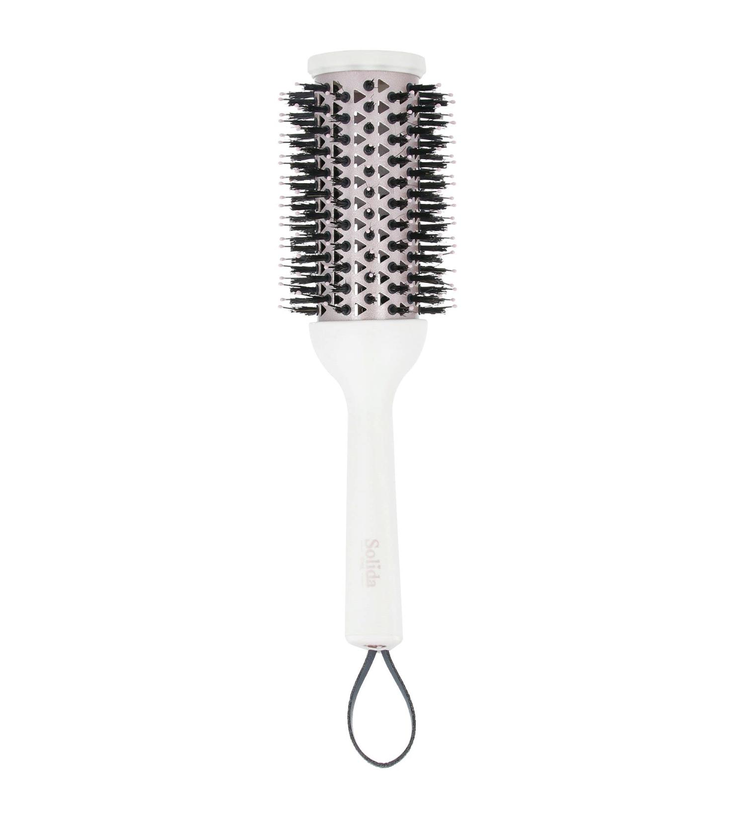 Solida Pure Luxury Volume Round Brush - 44mm Natural Bristles & Keratin Coating for Glossy Finish | International Shipping Available - Buy Online on GoSupps.com