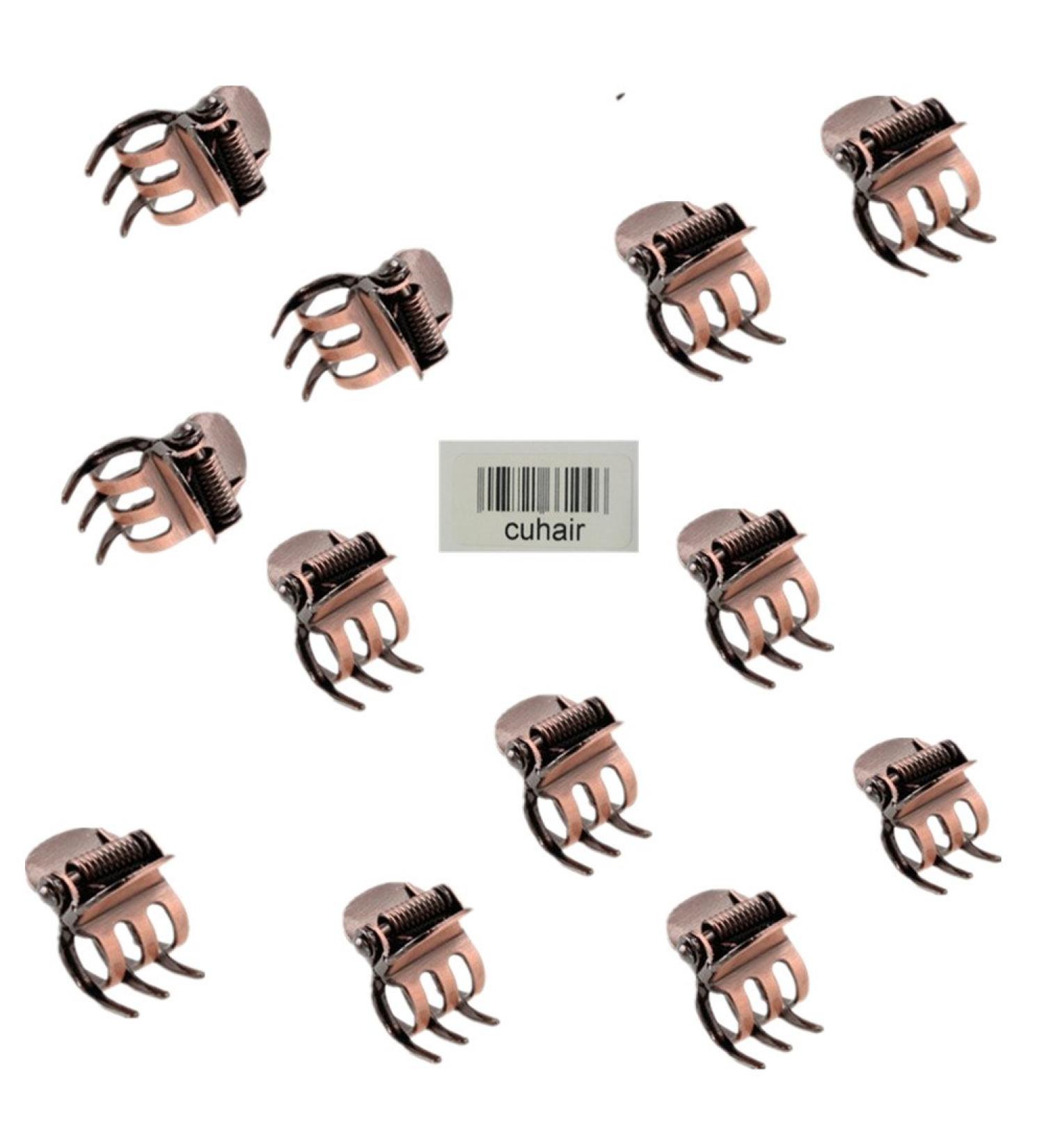 Cuhair small hair clips vintage style metal alloy hair clip hair accessories for girls and women 10 pieces copper 10 pieces (1 Pack)