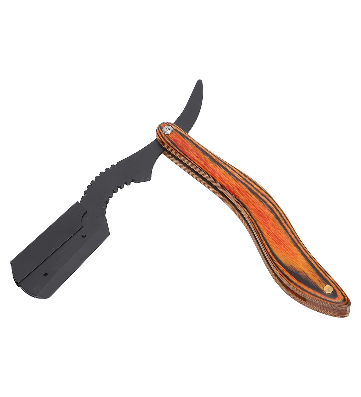 Straight Edge Razor Blade Holder - Premium Wooden Handle Beard Razor for Men | Safe & Sharp Manual Shaving (Blades Not Included) - Buy Online on GoSupps.com
