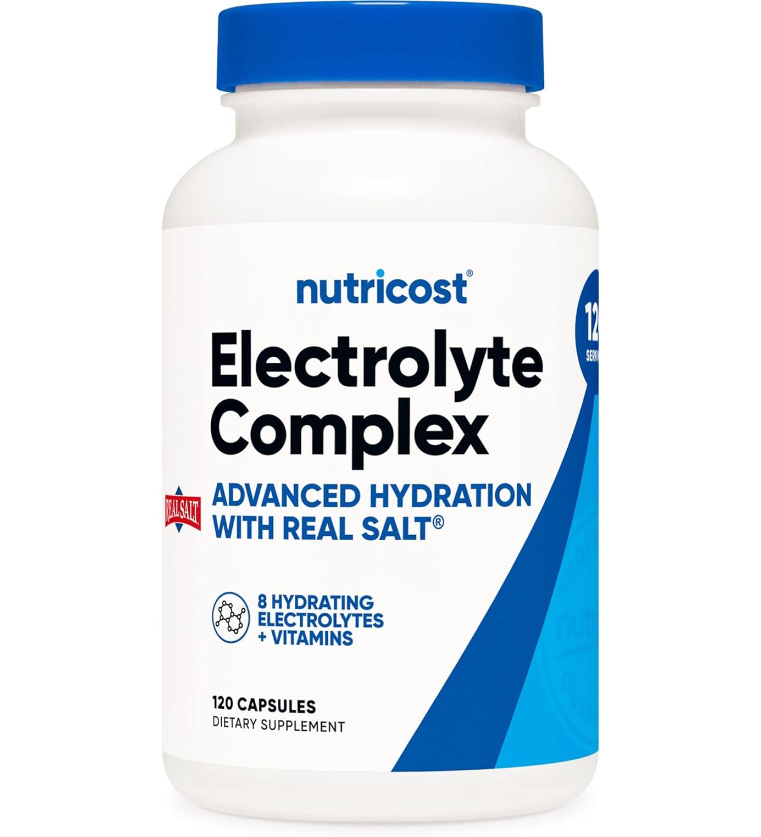 Nutricost Electrolyte Complex with Real Salt - 120 Capsules for Advanced Hydration - Buy Online on GoSupps.com