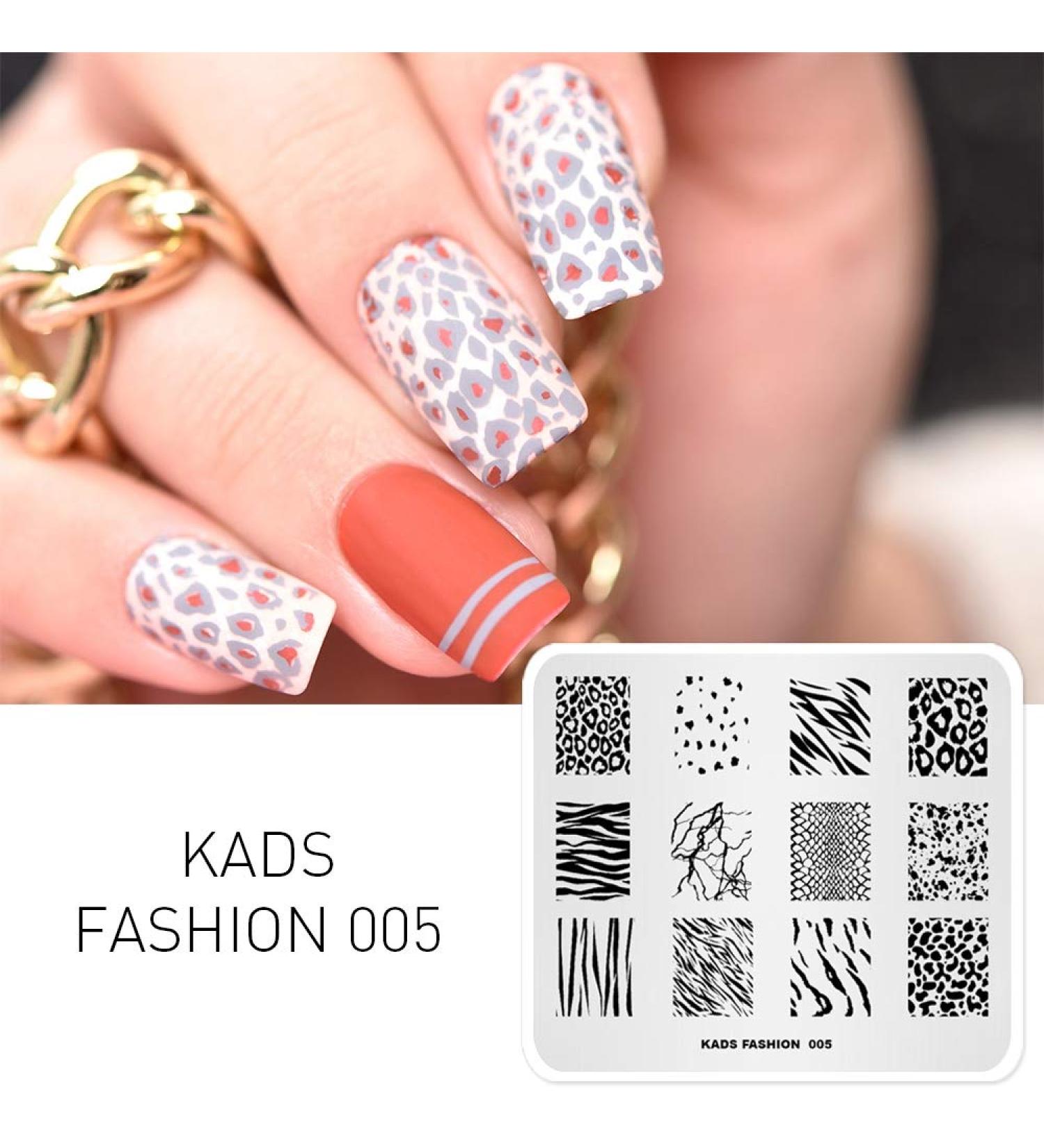 Fashion Nail Stamping Plate - KADS DIY Manicure Stencil Tool (FASHION 005) - Buy Online on GoSupps.com
