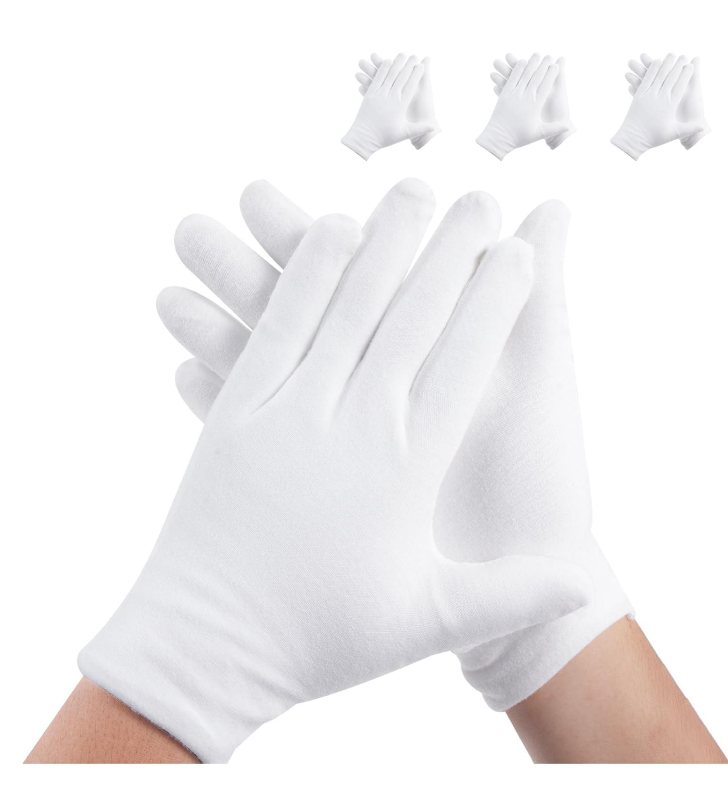 3 Pairs White Cotton Gloves for Dry Hands - Premium Moisturizing Gloves for Eczema & Overnight Use | Unisex Hand Protection for Jewelry & Coin Handling - Buy Online on GoSupps.com