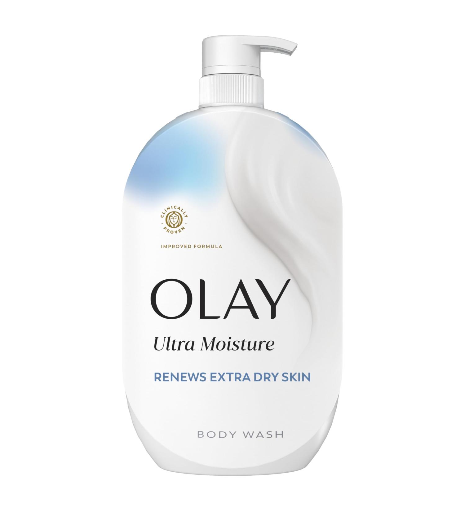 Olay Body Wash for Women Ultra Moisture Renews Extra Dry Skin 24/7 Moisture Barrier Repair Hydrating Formula for Visibly Healthy Soft Skin Vitamin B3 & Hyaluronic Blend All Skin Types 35 fl oz - Buy Online on GoSupps.com
