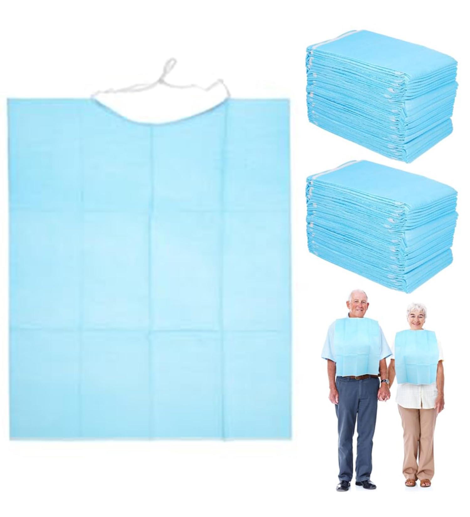 Disposable Bibs for Adults Kids 60PCS 17x14 Inch Waterproof Pe Plastic Bibs with Tie Disposable Apron Adult Bibs for Eating Adult Bibs for Eating - Buy Online on GoSupps.com