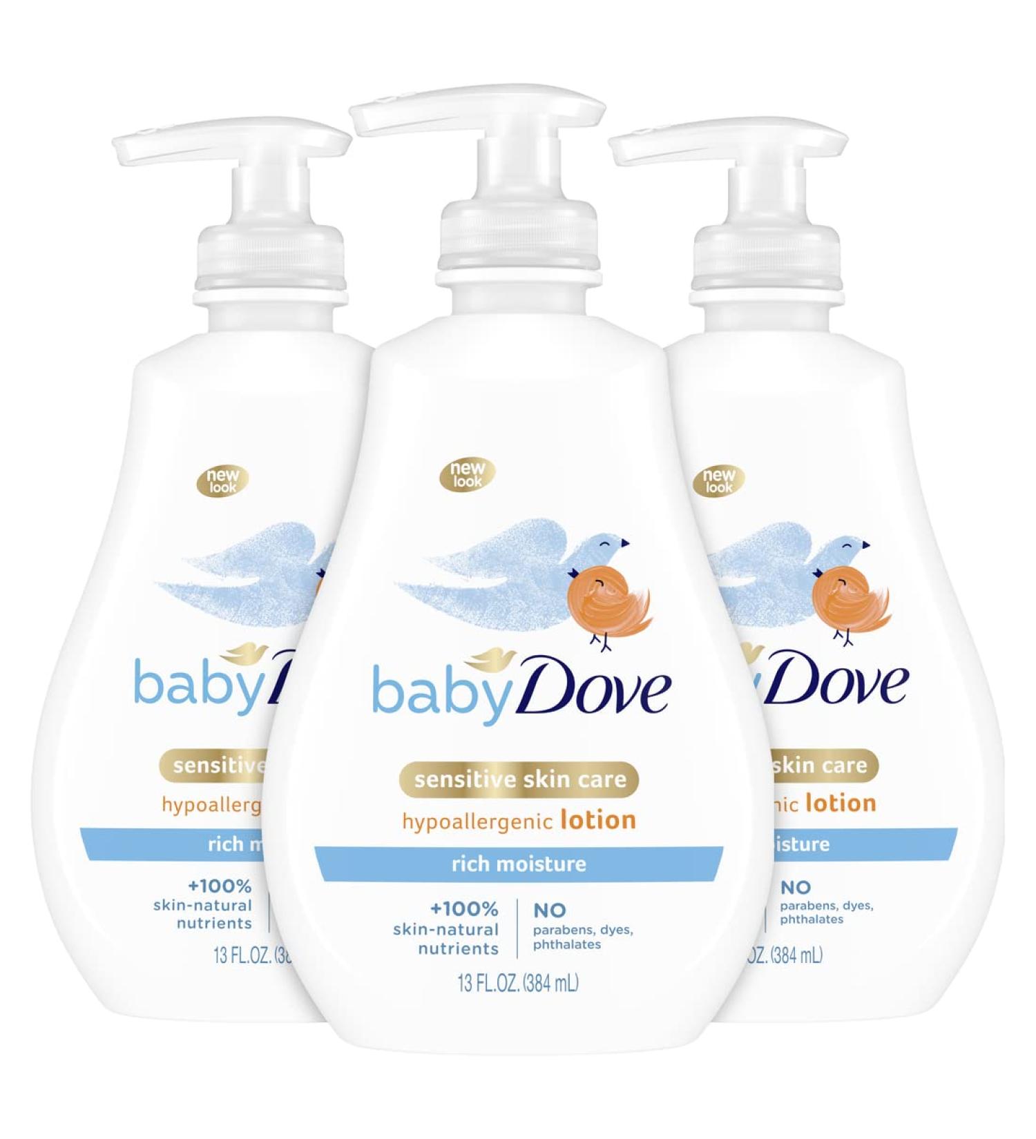 Baby Dove Rich Moisture Lotion 13 oz - Pack of 3 | Hydrating Baby Skincare - Buy Online on GoSupps.com
