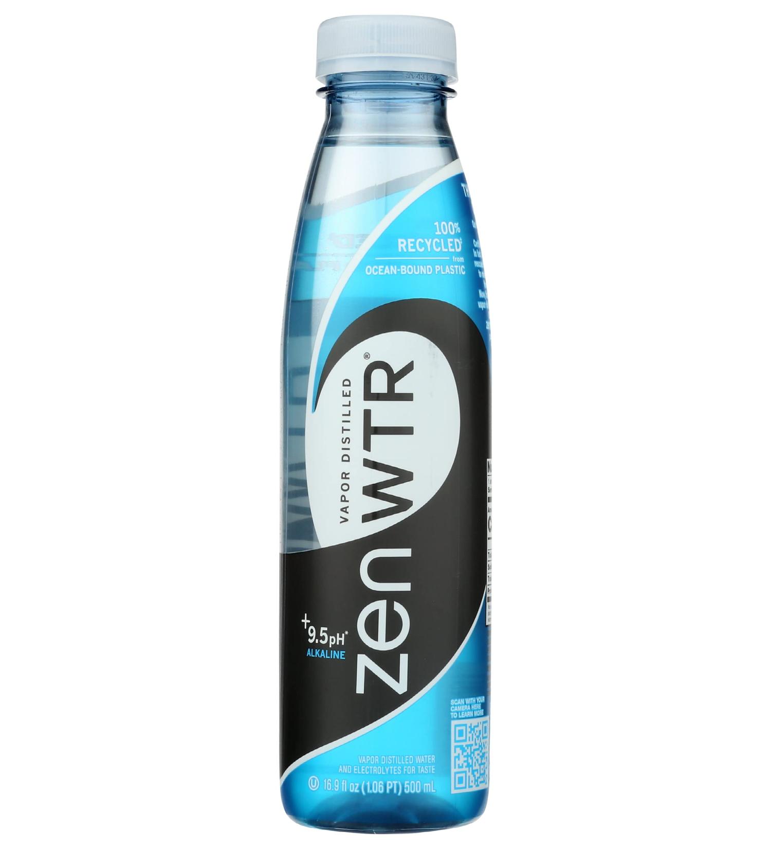 ZENWTR Water Vapor Distilled â€“ 9.5 pH Alkaline Water (16.9 Fl Oz) | Pure Hydration - Buy Online on GoSupps.com