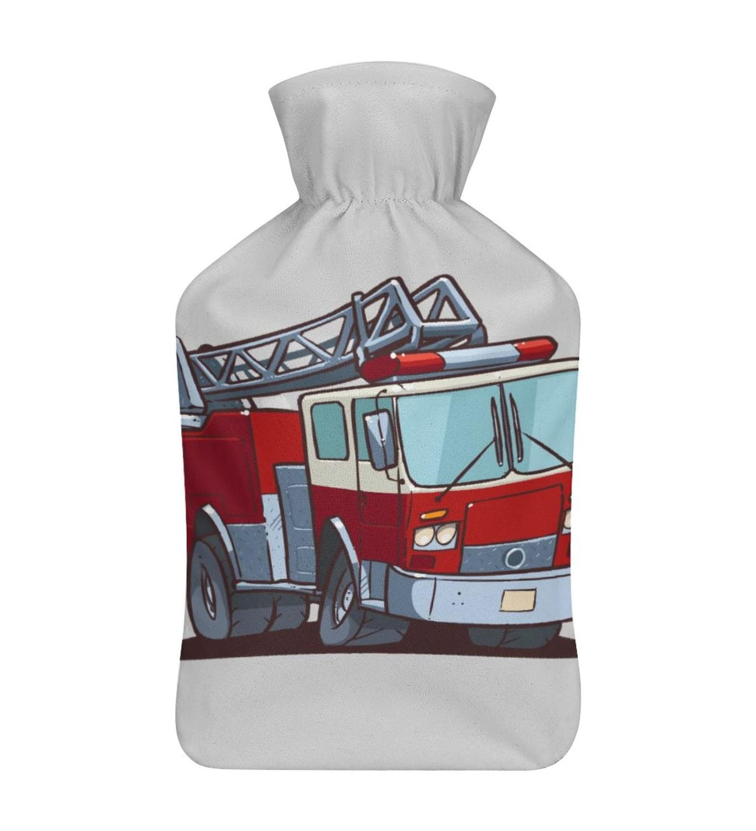Fire Engine Hot Water Bottle with Plush Cover - Ideal Hand Warmer for Adults & Children | 26.5x15.3cm | International Shipping Available - Buy Online on GoSupps.com