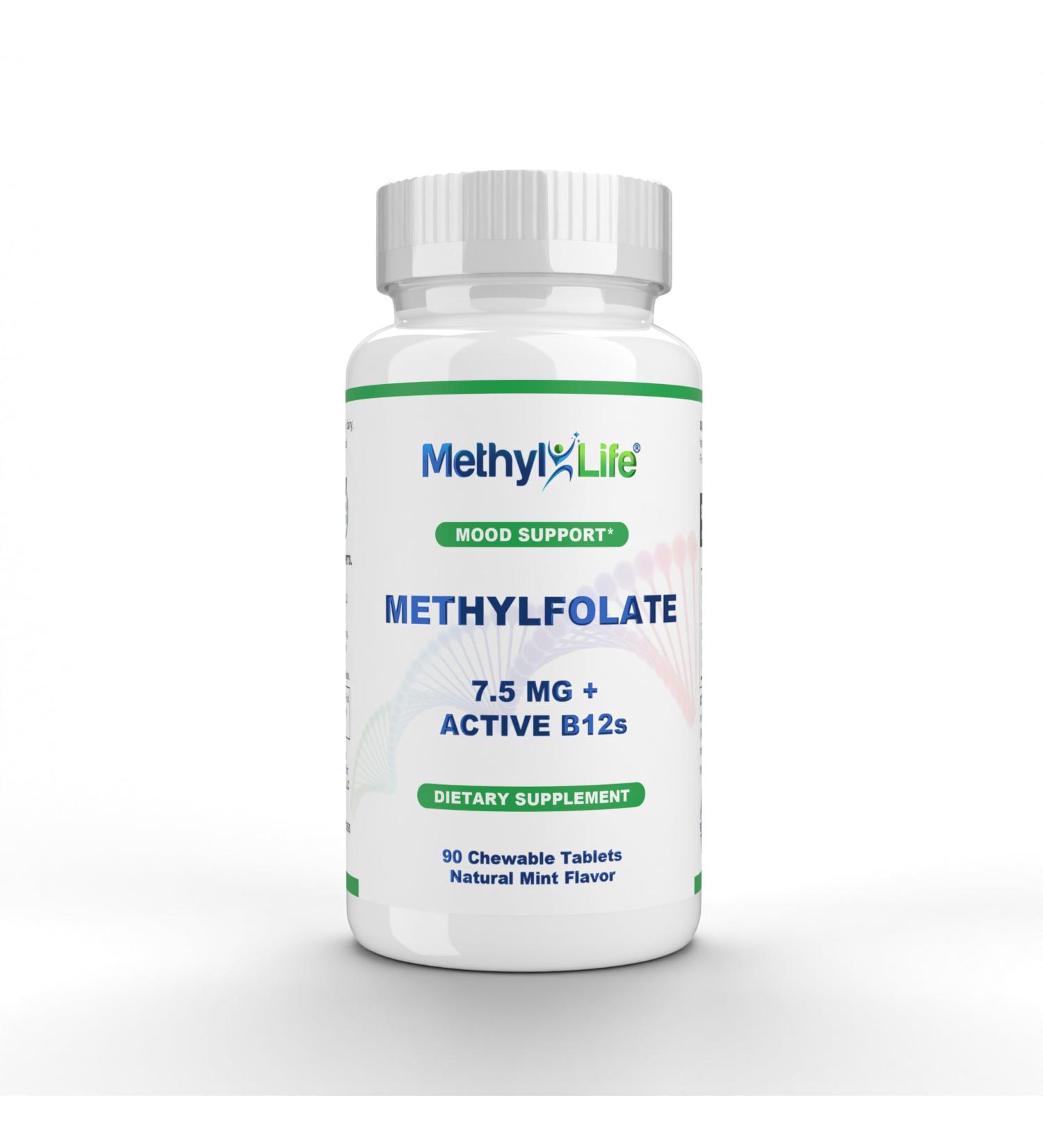 Methyl-Life Pure L-Methylfolate 7.5mg 3 Months Supply. Pharmaceutical Grade Professional Strength Active Methyl folate & B12 (as Both Hydroxy B12 and Adenosylcobalamin). Non-GMO. Gluten Free - Buy Online on GoSupps.com