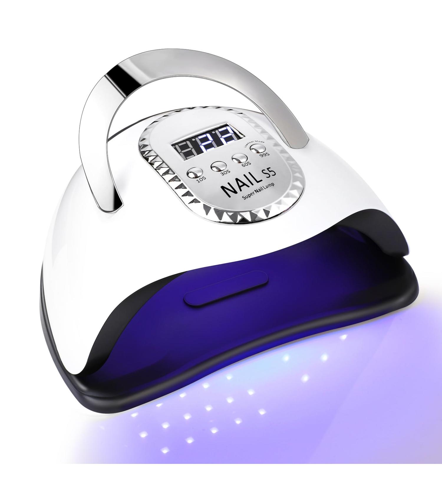 280W UV LED Nail Lamp for Fast Gel Nail Curing | 4 Timers, 66 Beads | Home and Salon Nail Polish Dryer - Buy Online on GoSupps.com