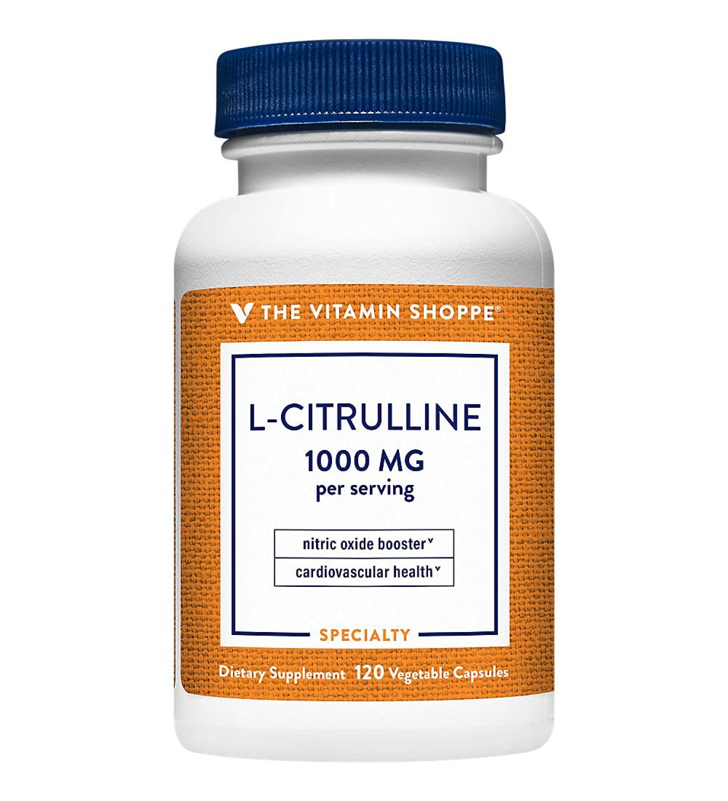 Buy The Vitamin Shoppe L-Citrulline 1000MG - Antioxidant for Cardiovascular Health Energy & Endurance - 120 Veggie Capsules - International Shipping Available - Buy Online on GoSupps.com
