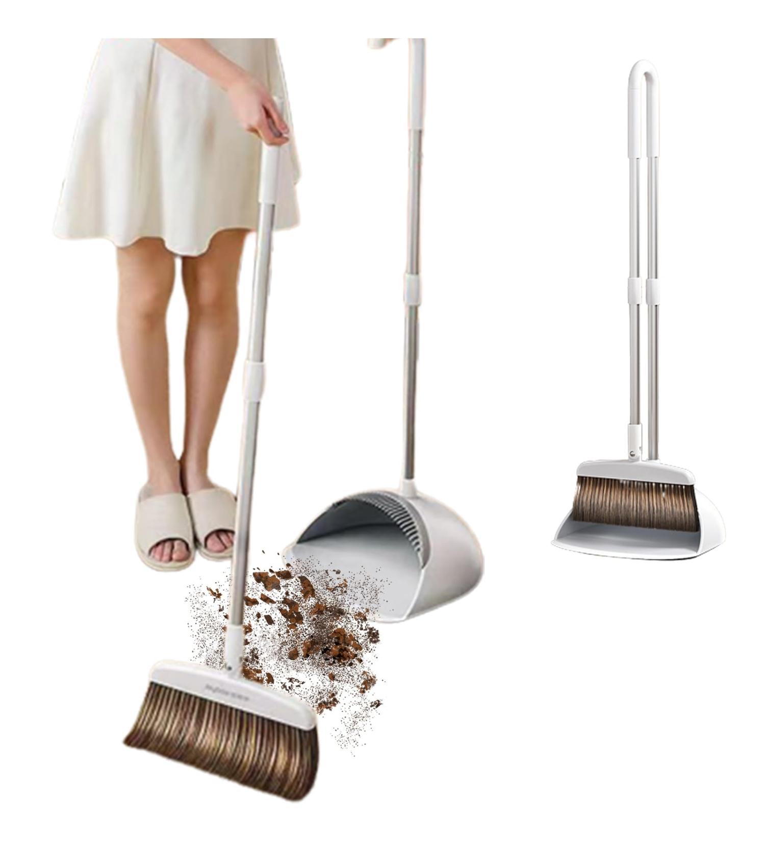 Dustpan with Long Handle | Long Handle Dustpan with U-Shaped Magnetic Snap | Household Dustpans for Kitchen Fireplace Hallway Balcony Study Room Bedroom Utoya - Buy Online on GoSupps.com