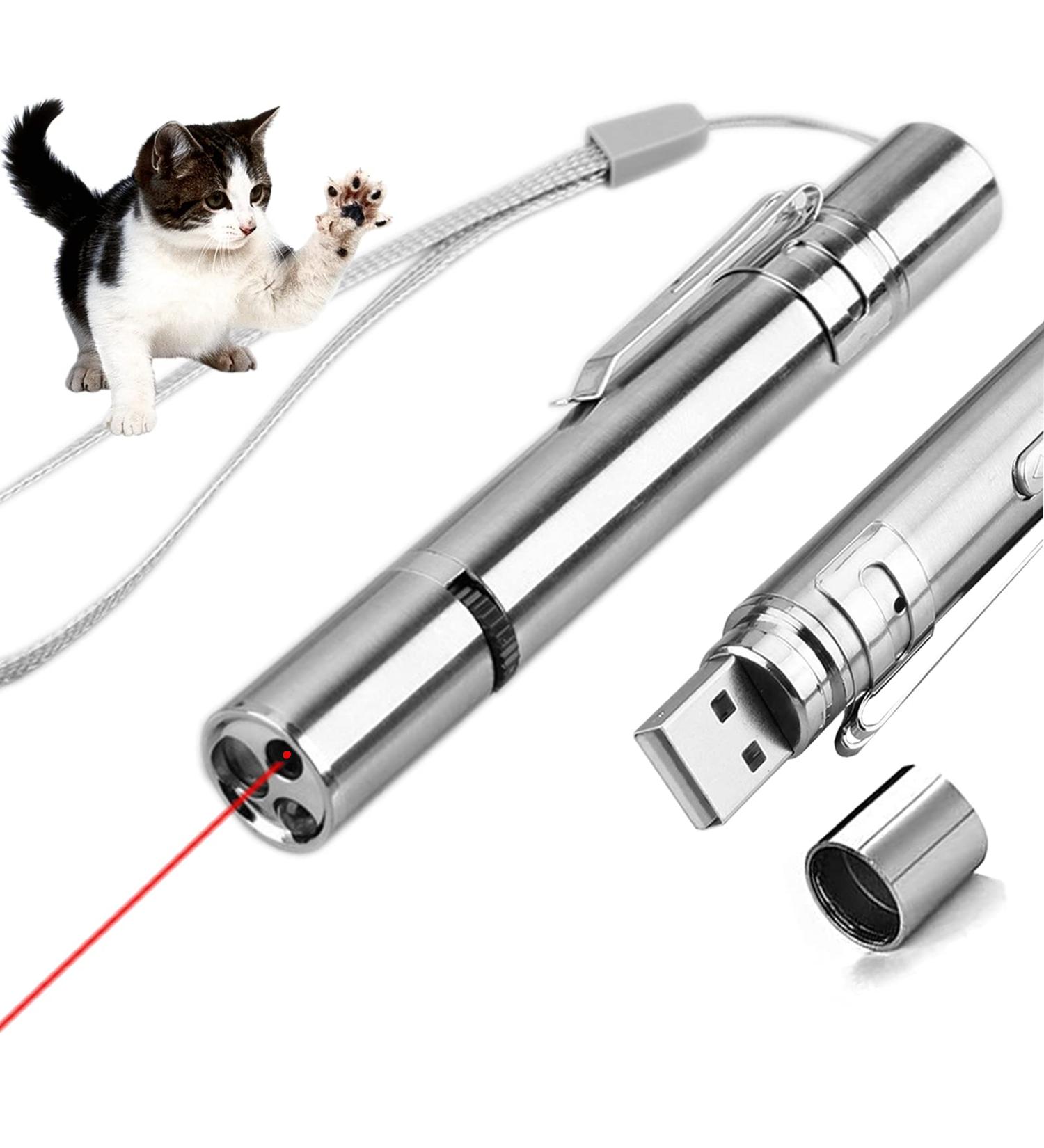 Cat Pointer Interactive Toys Cat Chasing Toys Pet Toys for Indoor Kitten Play Chase Exercise USB Recharge Cat Toy Pointer for Indoor Cat Mouse Toys Wand Light Pet Interactive Toys - Buy Online on GoSupps.com