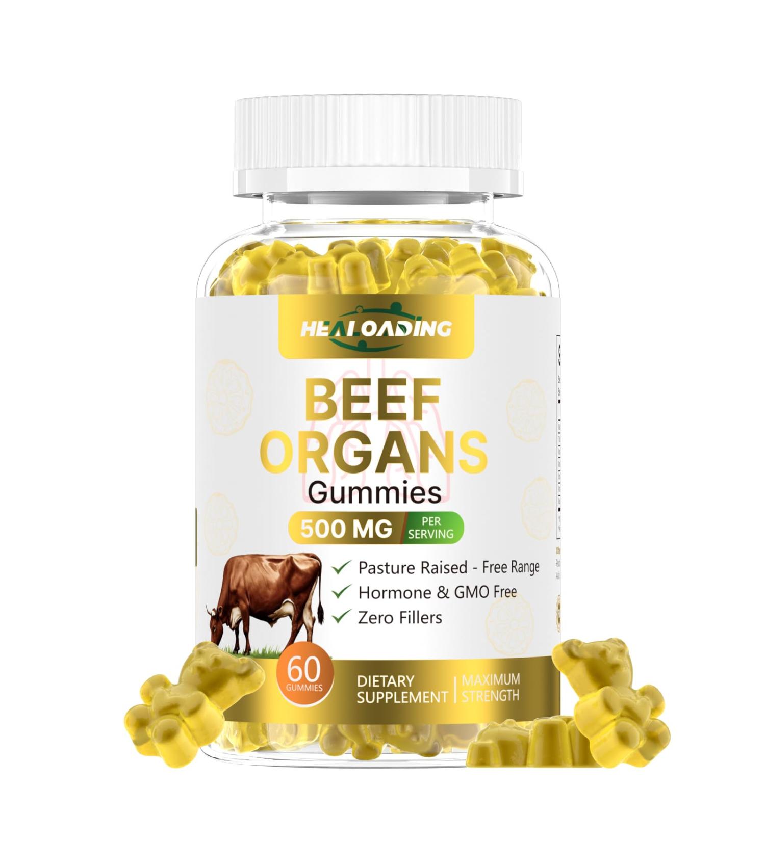 HEALOADING Beef Organ Supplement for Women:Grass Fed Beef Organ Gummies Supplement, Wellness with Liver Heart Kidney Pancreas Spleen Supports Women's Overall Energy and Health Non-GMO(60 Gummies) - Buy Online on GoSupps.com