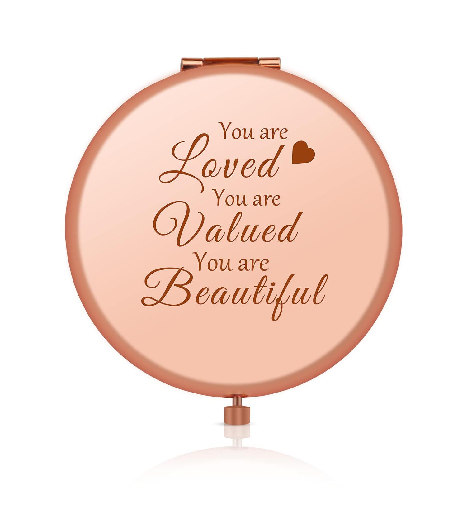 Encouragement Gift for Women Inspirational Gifts For Her Girls Motivational Birthday Gift Compact Pocket Makeup Mirror You are loved Inspirational Graduation Christmas Wedding Gift for Daughter Niece - Buy Online on GoSupps.com